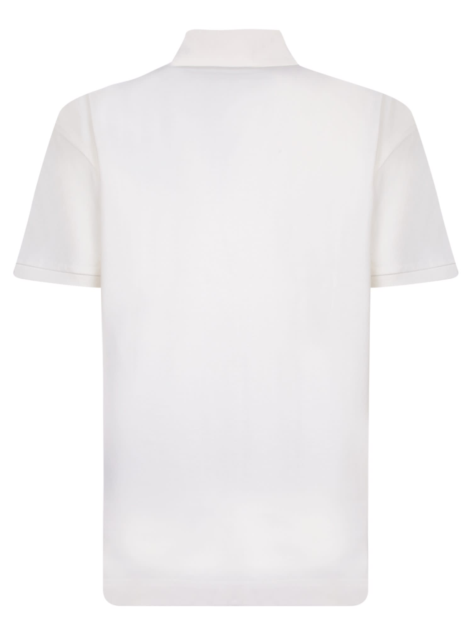 Shop Palm Angels Logo White Polo Shirt