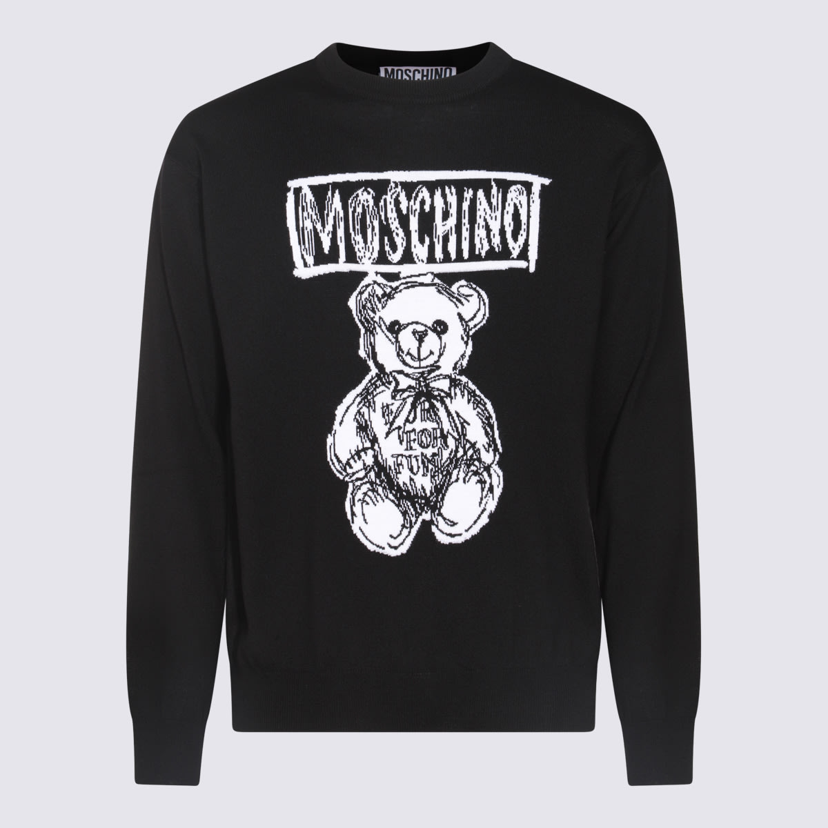 Shop Moschino Black Wool Knotwear