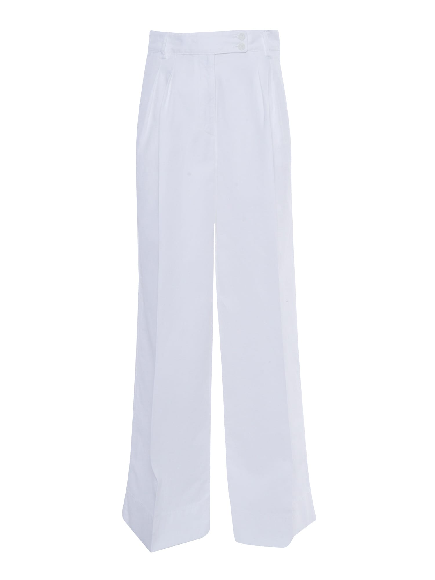 Flared White Trousers