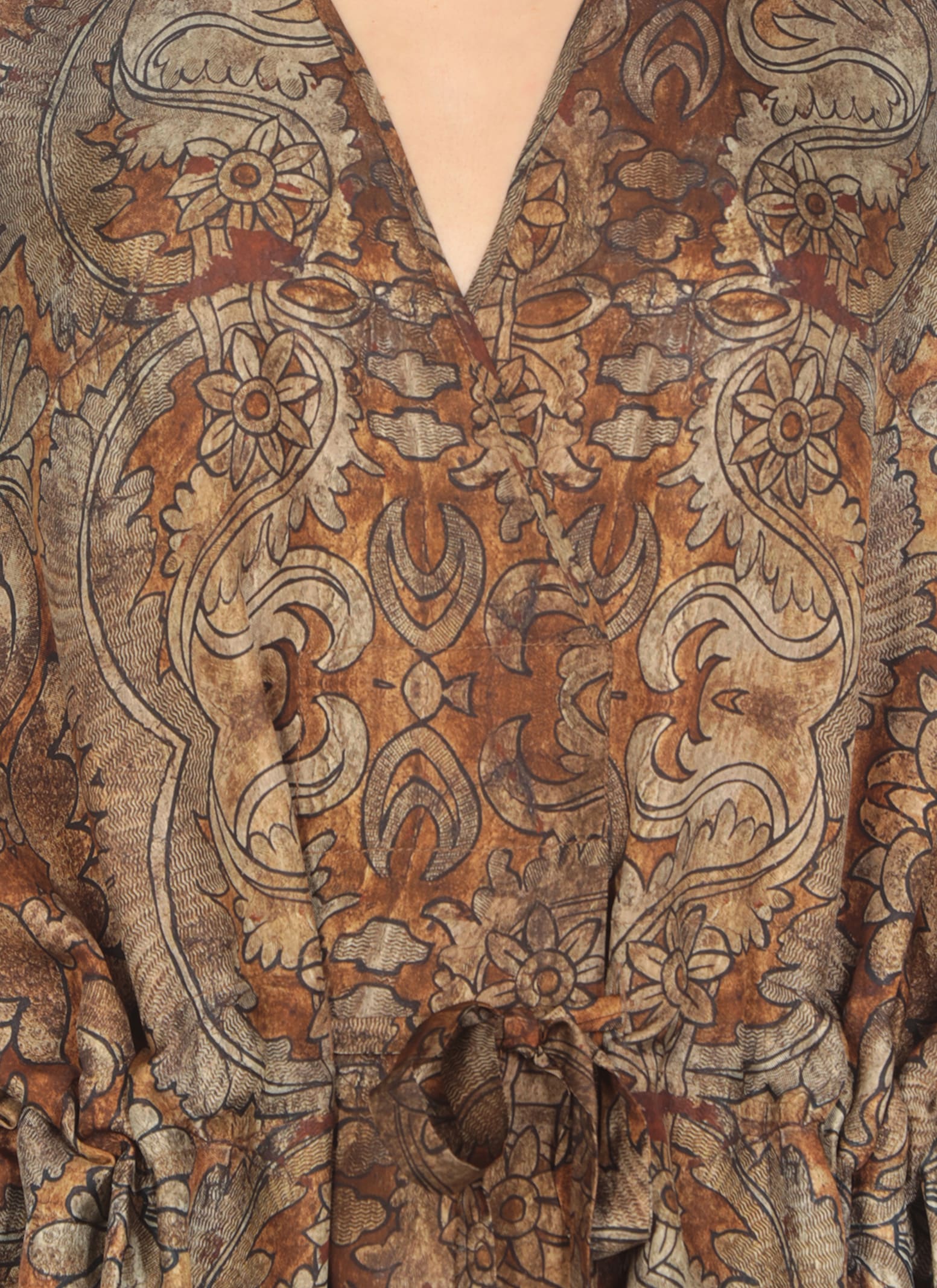 Shop Uma Wang Dress With Floral Pattern In Brown