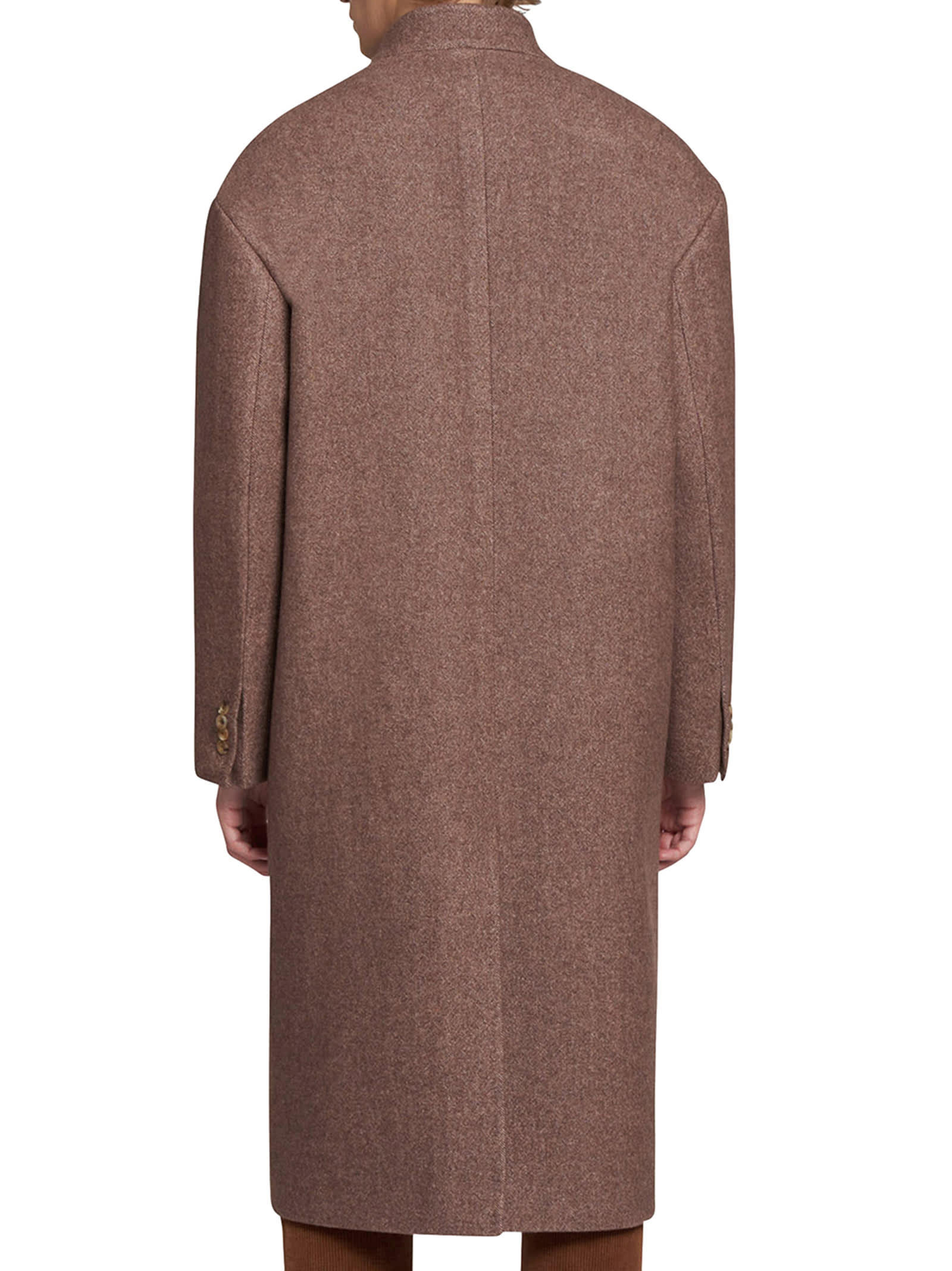 Shop Kiton Overcoat Cashmere In Beige