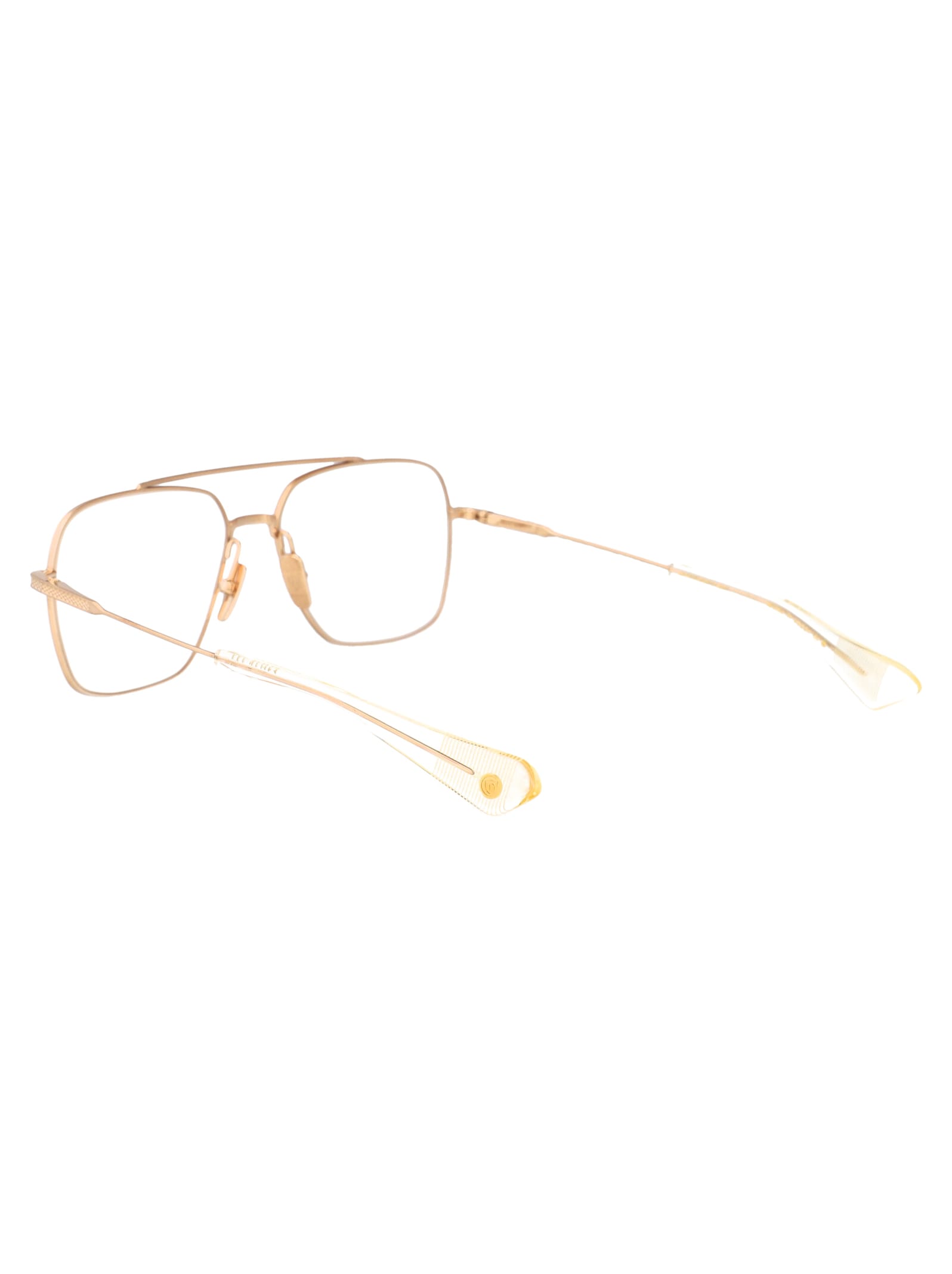 Dita Flight-seven Glasses In Brushed White Gold W/ Clear