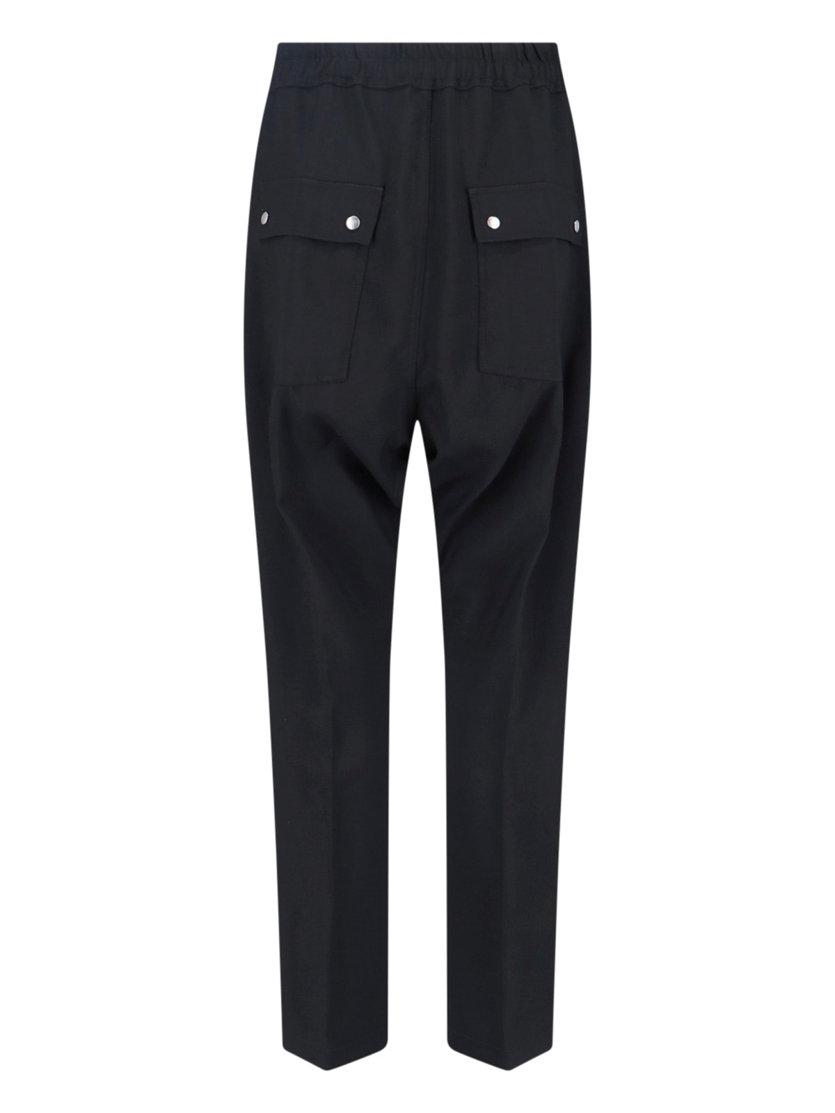 Rick Owens Straight Leg Trousers Eyelet Accents In Black