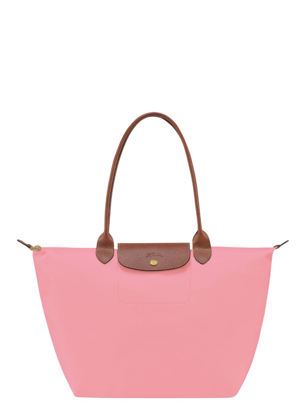 le Pliage Original Pink Shoulder Bag With Embossed Logo In Canvas Woman