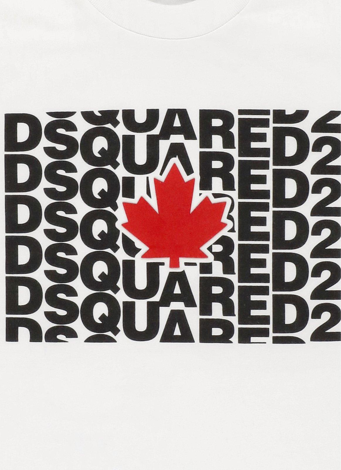 Dsquared2 Logo Printed Crewneck T-shirt In White