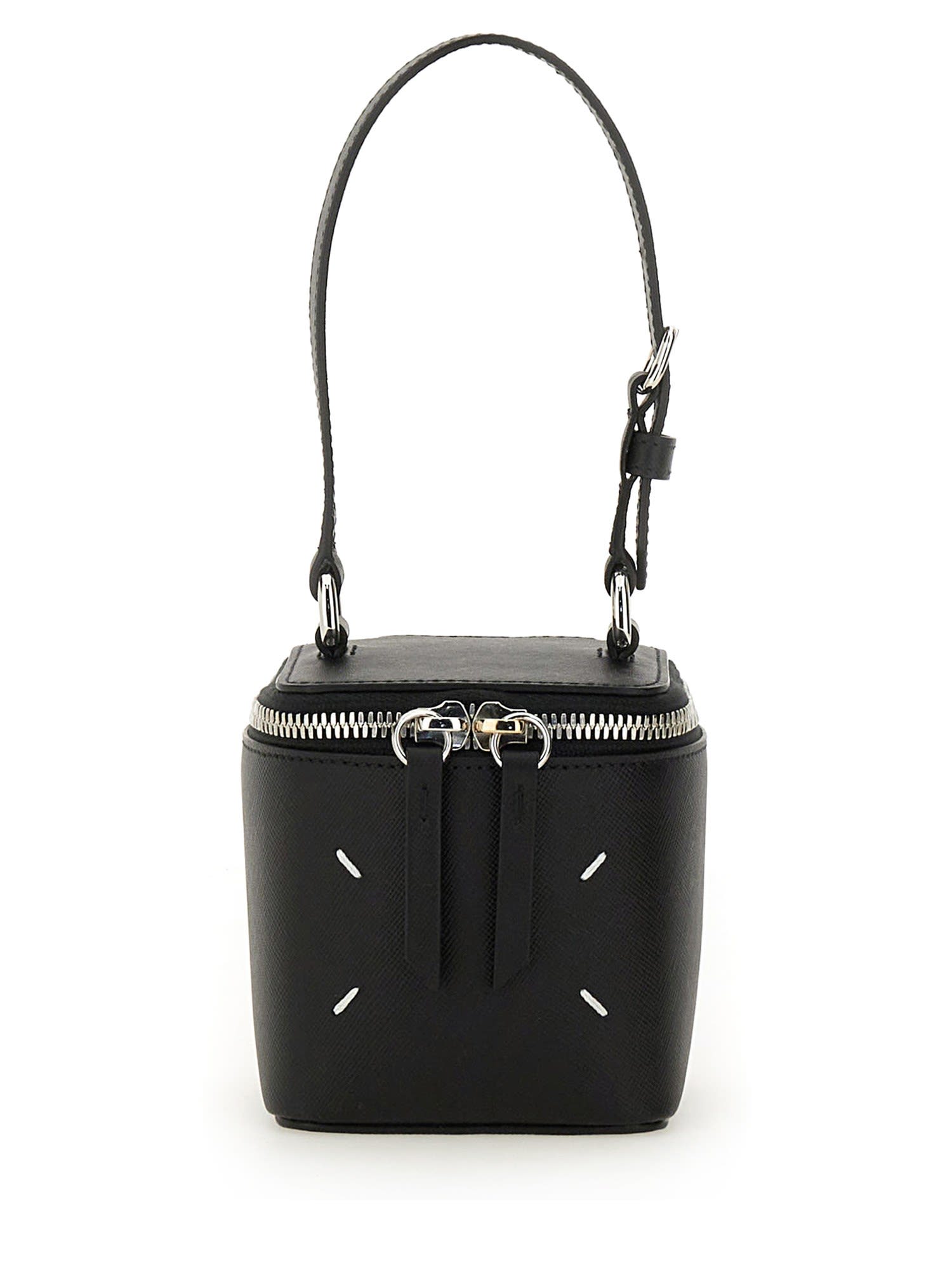 Shop Maison Margiela Mini Box Bag In Black