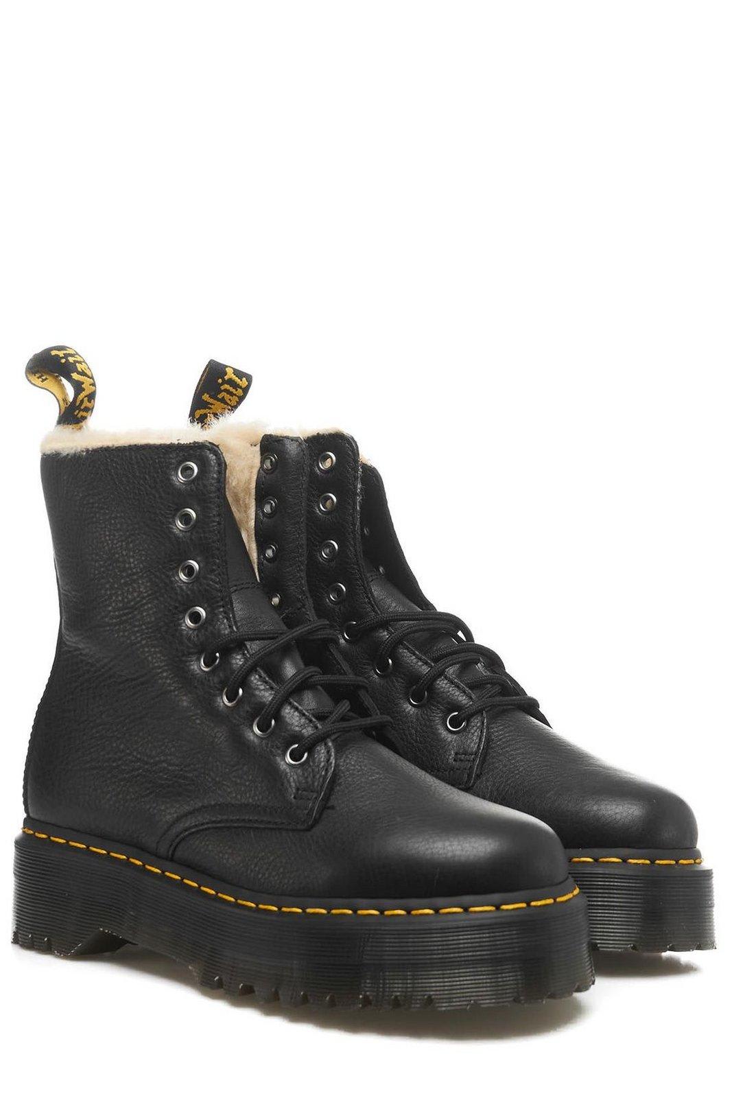 Shop Dr. Martens' Jadon Lace-up Platform Boots In Black Pisa