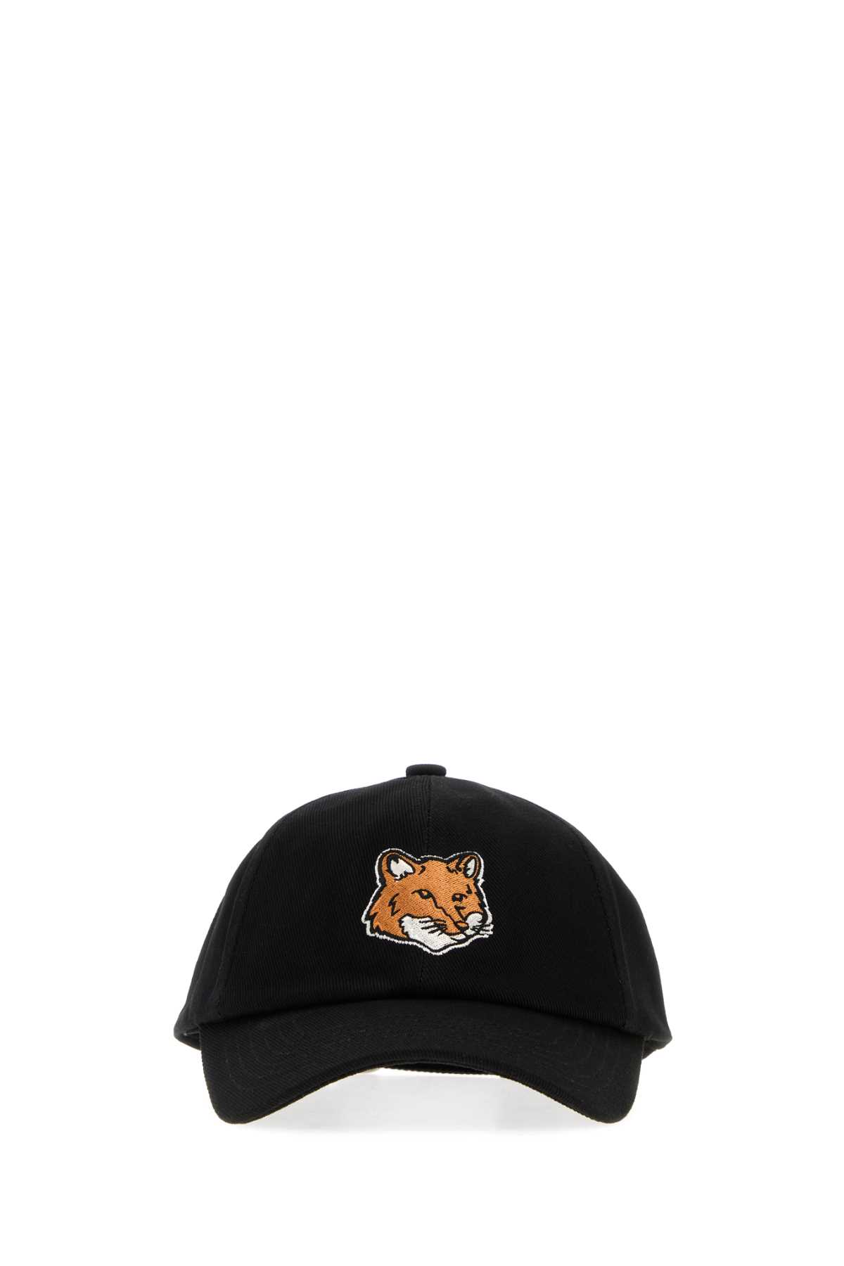 Maison Kitsuné Maison Kitsune Black Cotton Baseball Cap In Black