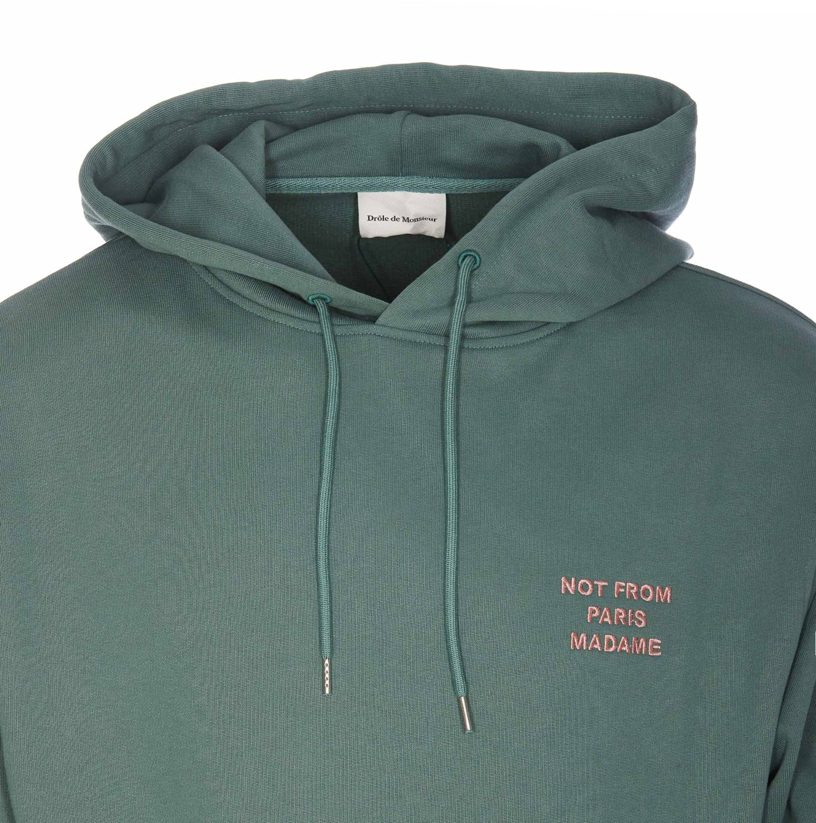 Shop Drôle De Monsieur Le Slogan Hoodie In Green