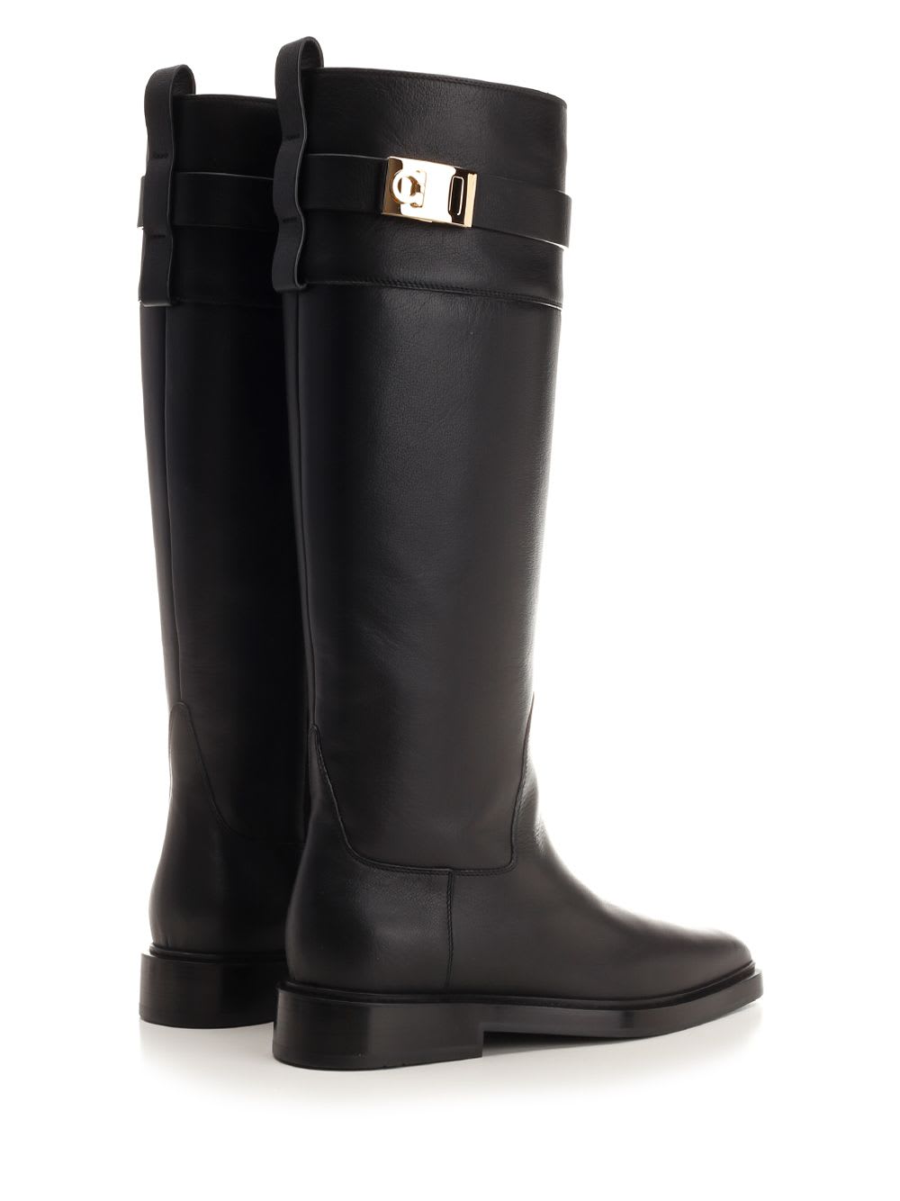 Shop Ferragamo Ornament Boot Hug In Black