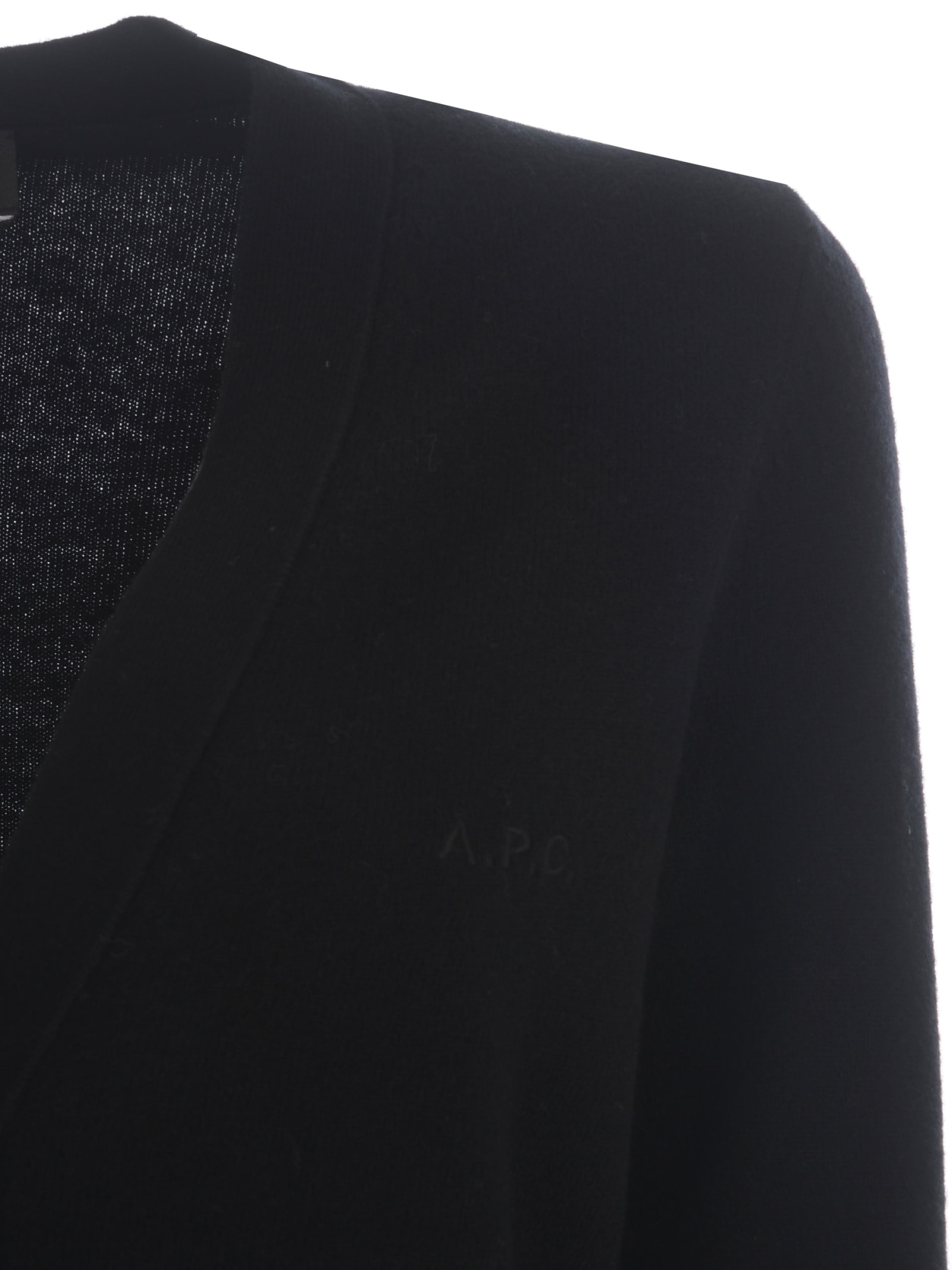 Shop Apc Cardigan A.p.c. Louisa In Virgin Wool In Black