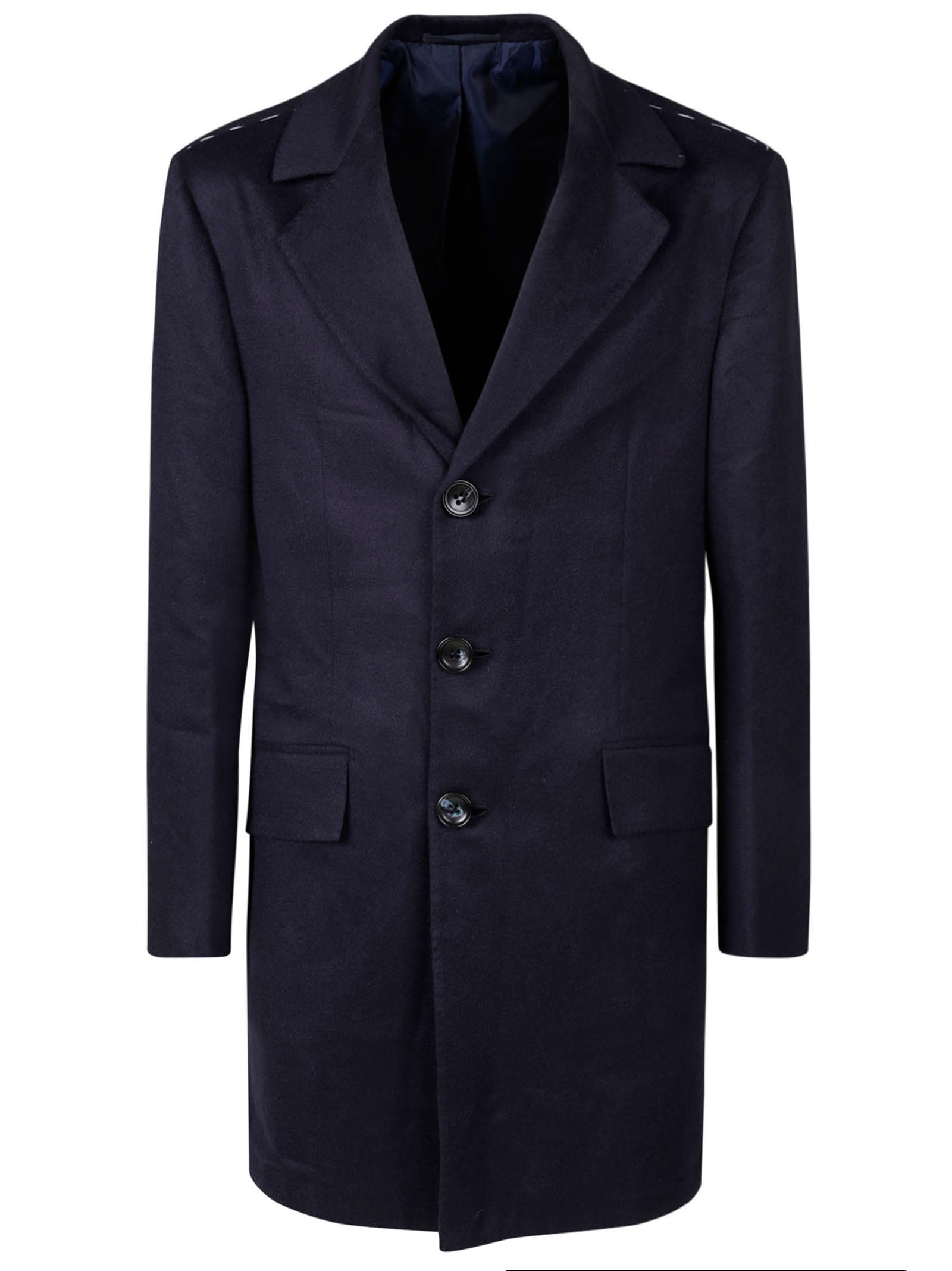 Shop Kiton Coat In Blue