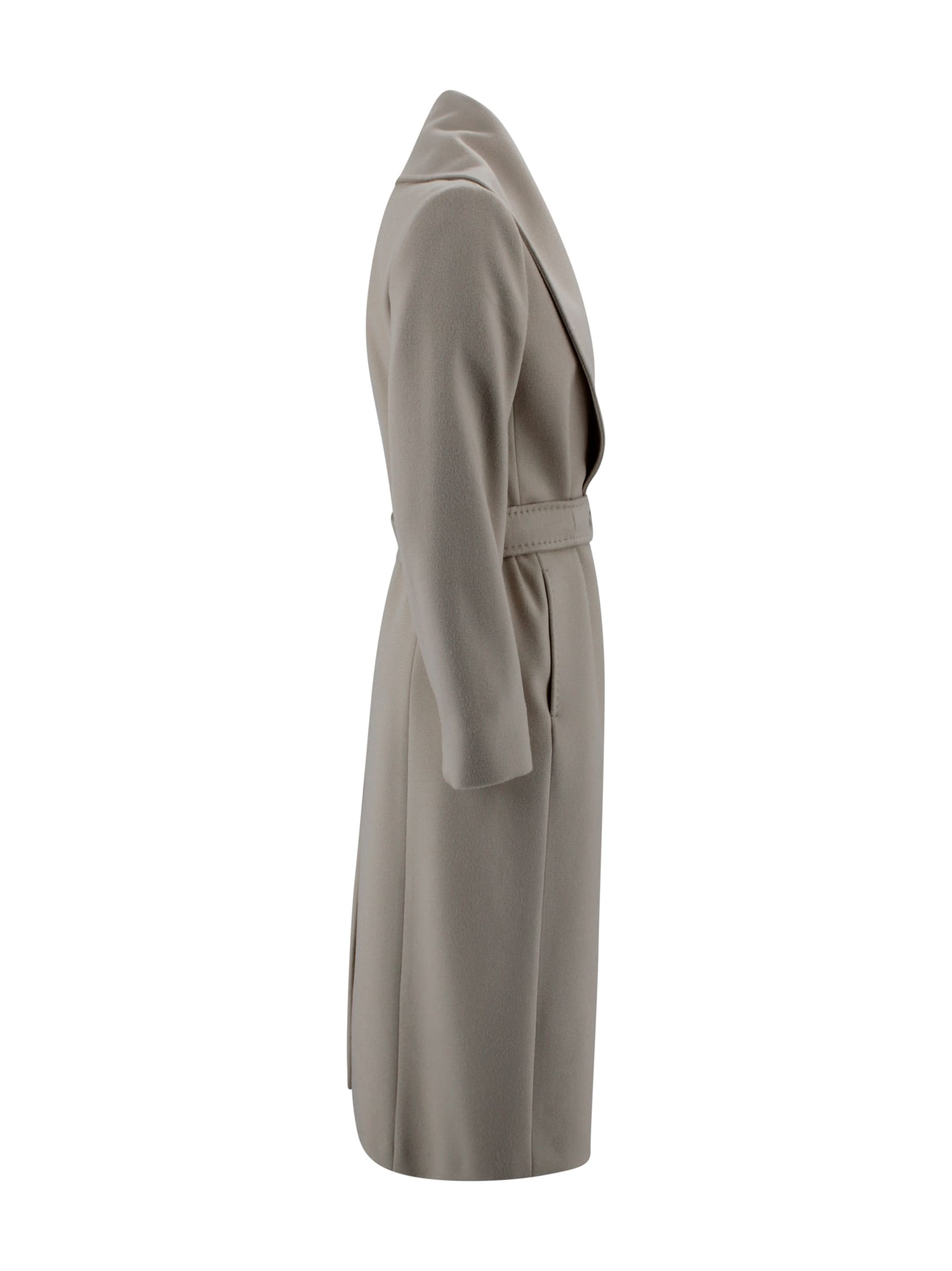 Max Mara Pure Wool Drape Coat In Gray
