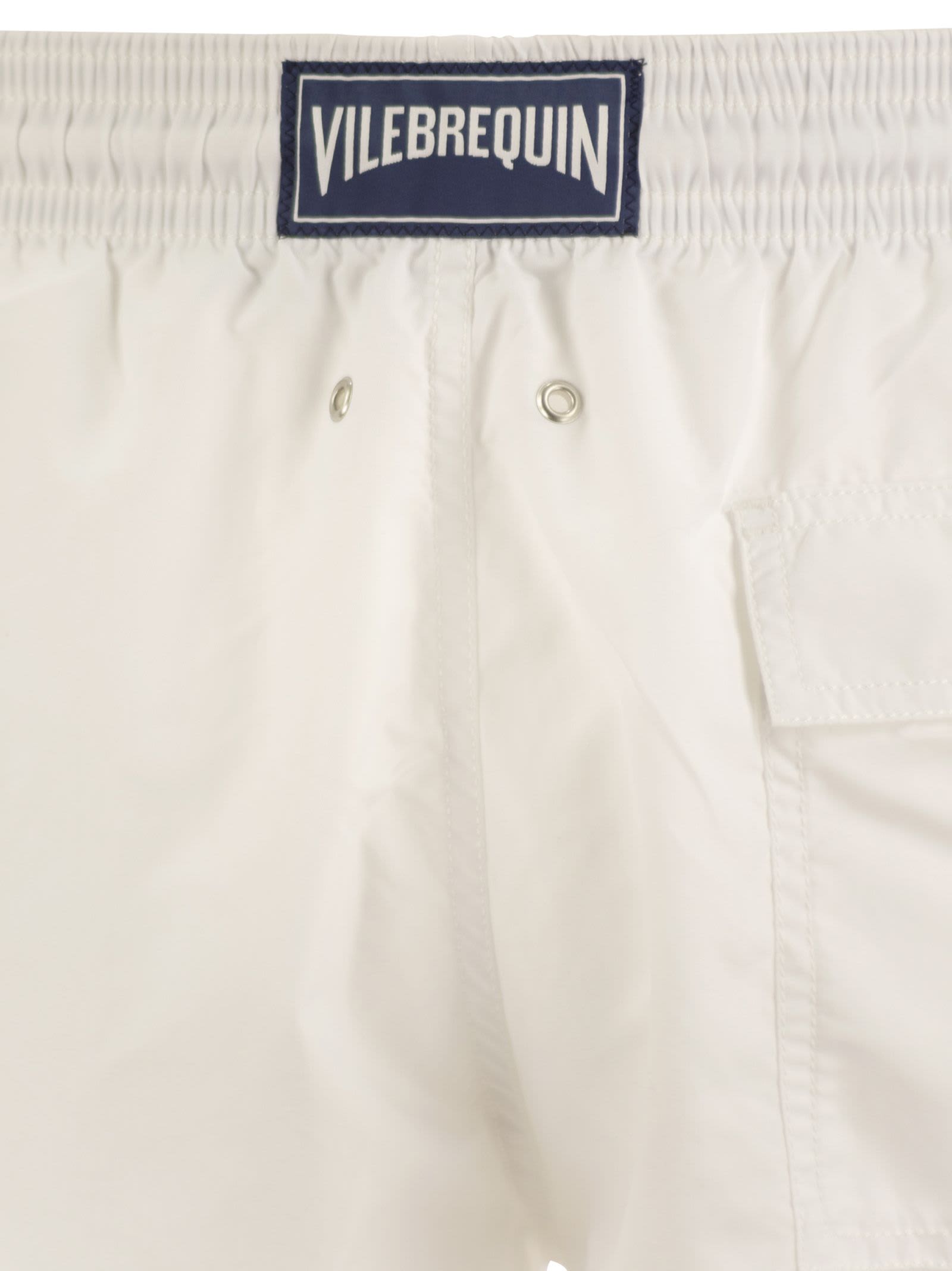 Vilebrequin Nylon Swim Shorts With Pockets And Flap In Neutral