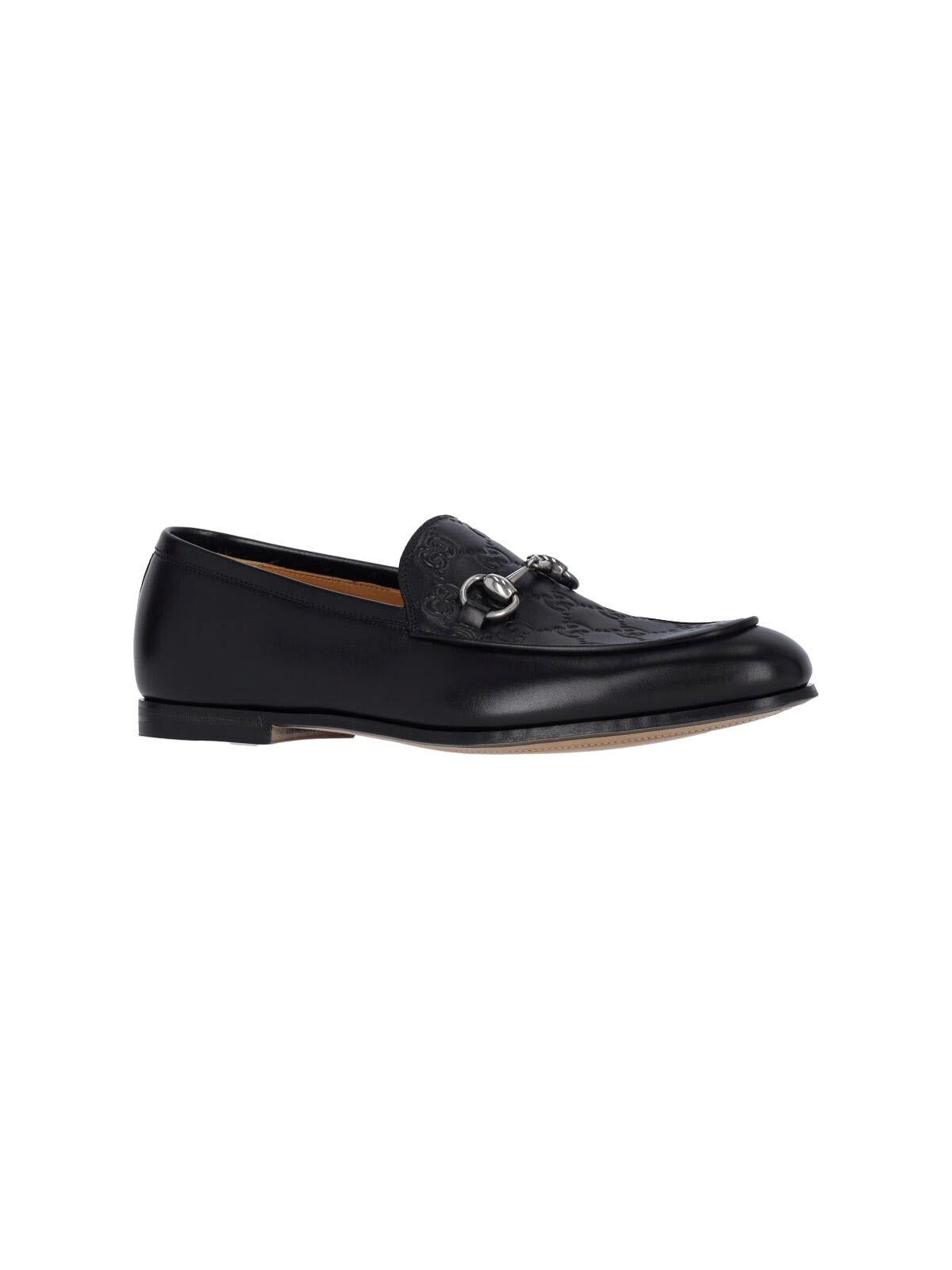 Gucci Horsebit Calf Hair Loafers In Black