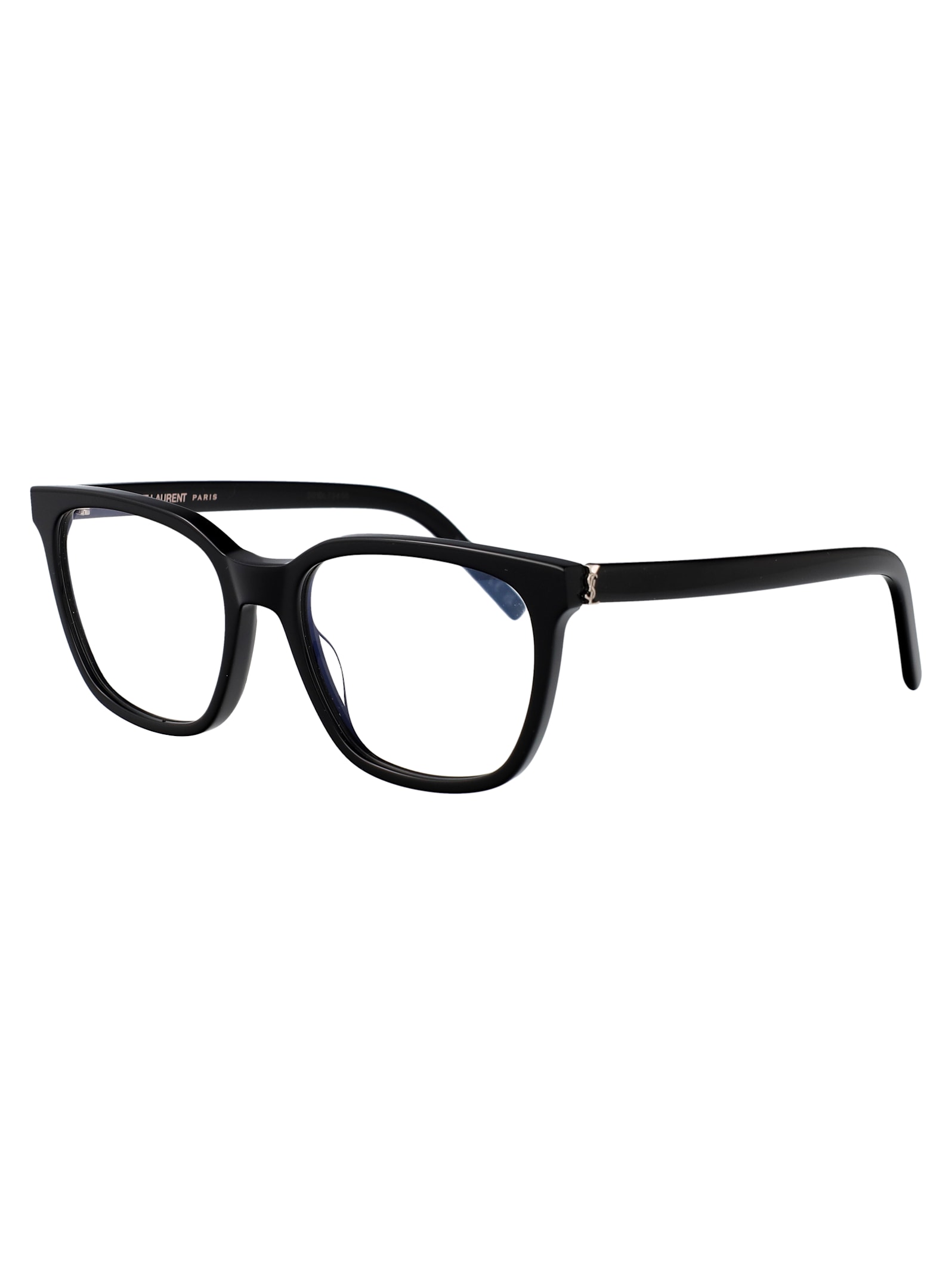 Saint Laurent Black Black Transparent Acetate Glasses In Black