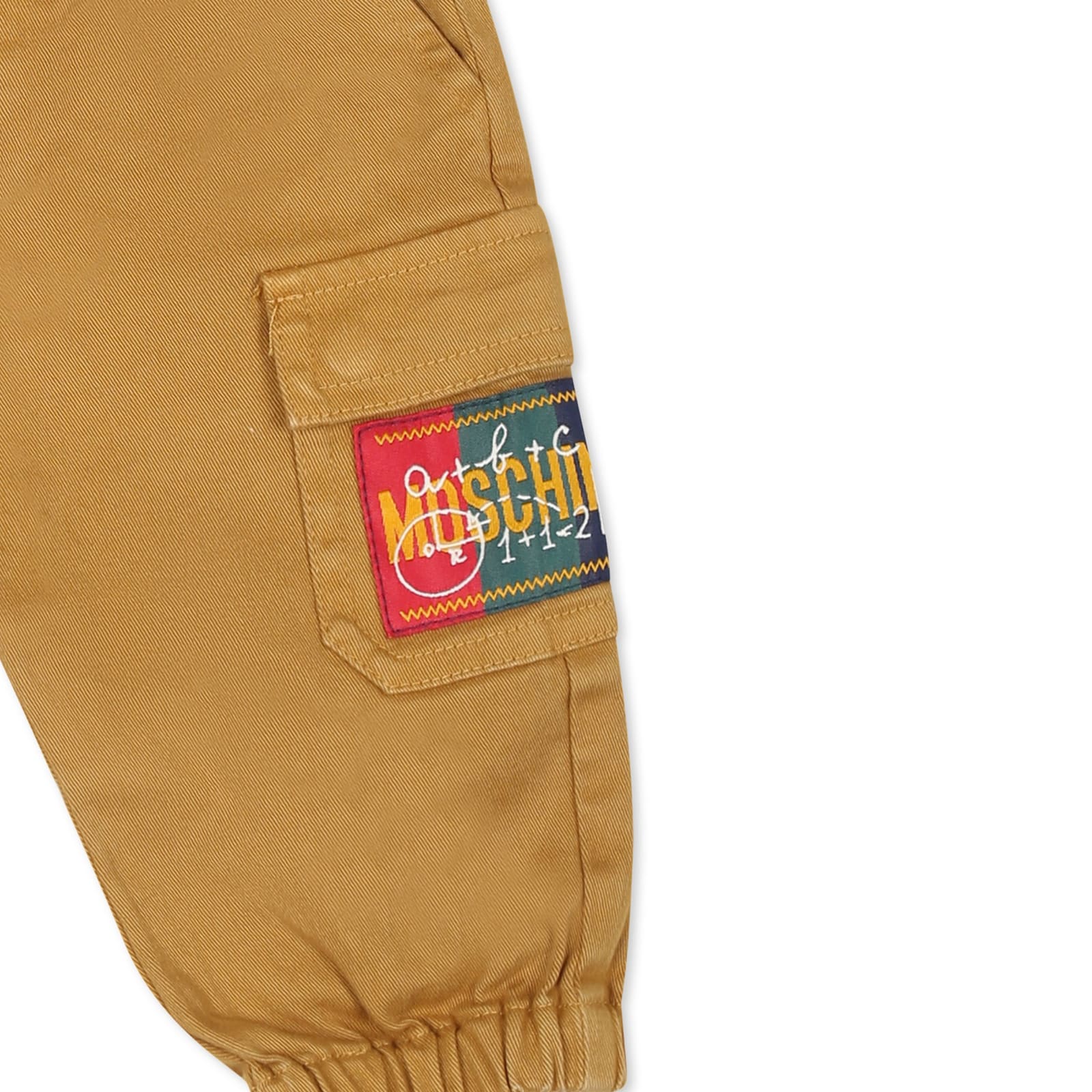 MOSCHINO BROWN TROUSERS FOR BABY BOY WITH LOGO 