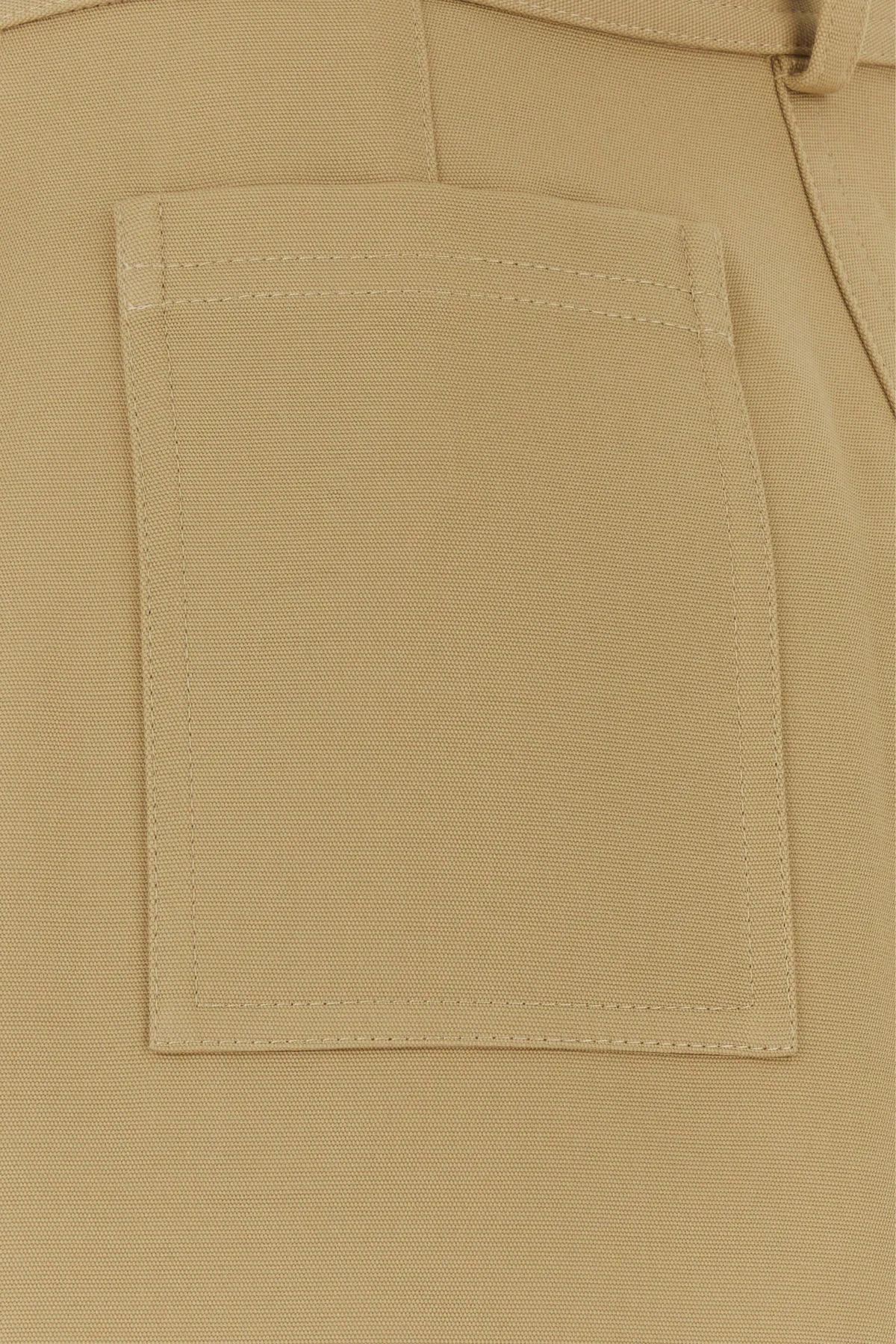 Shop Bottega Veneta Beige Cotton Skirt