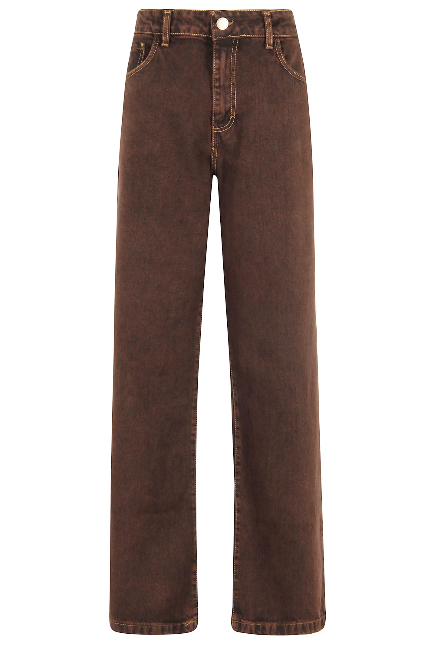 Federica Tosi Jeans Carry Over 5 Tasche In Brown