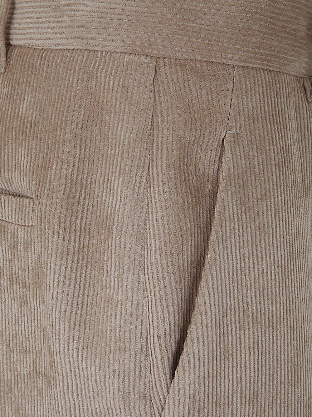 Shop Brunello Cucinelli High-waist Velvet Trousers  In Beige