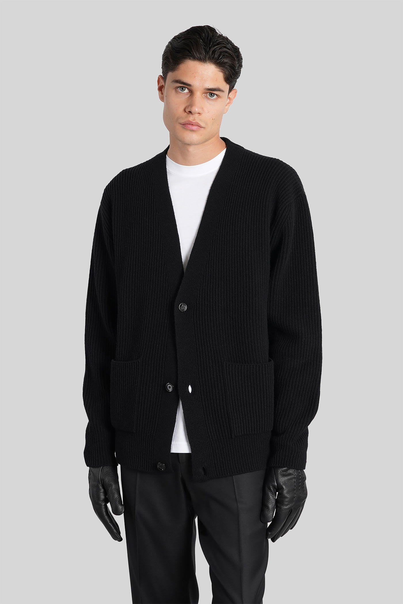 Cardigan In Black Wool