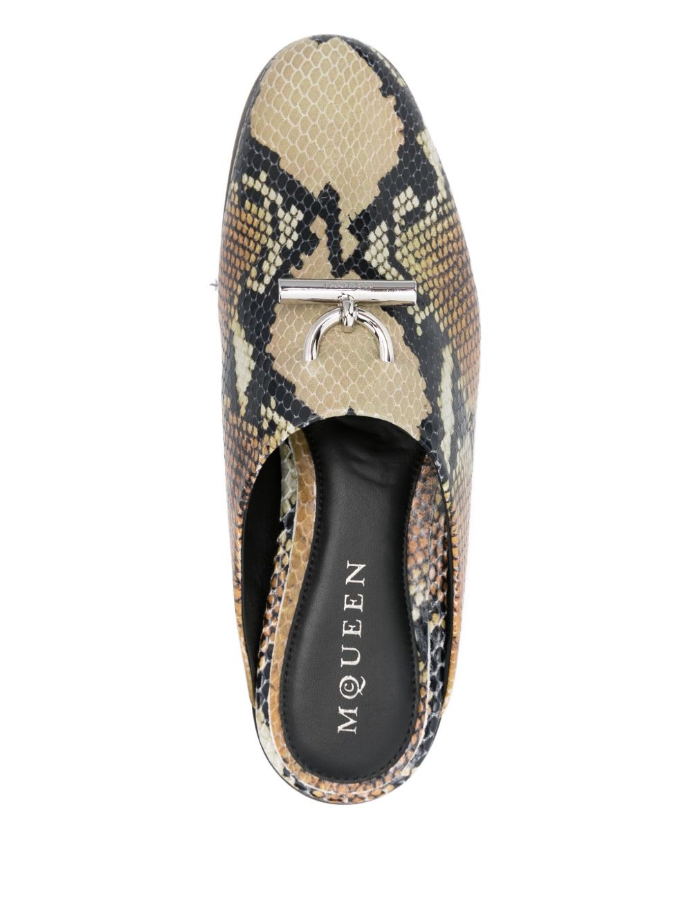 Alexander Mcqueen Alexander Mc Queen Leather Slippers In Animal Print