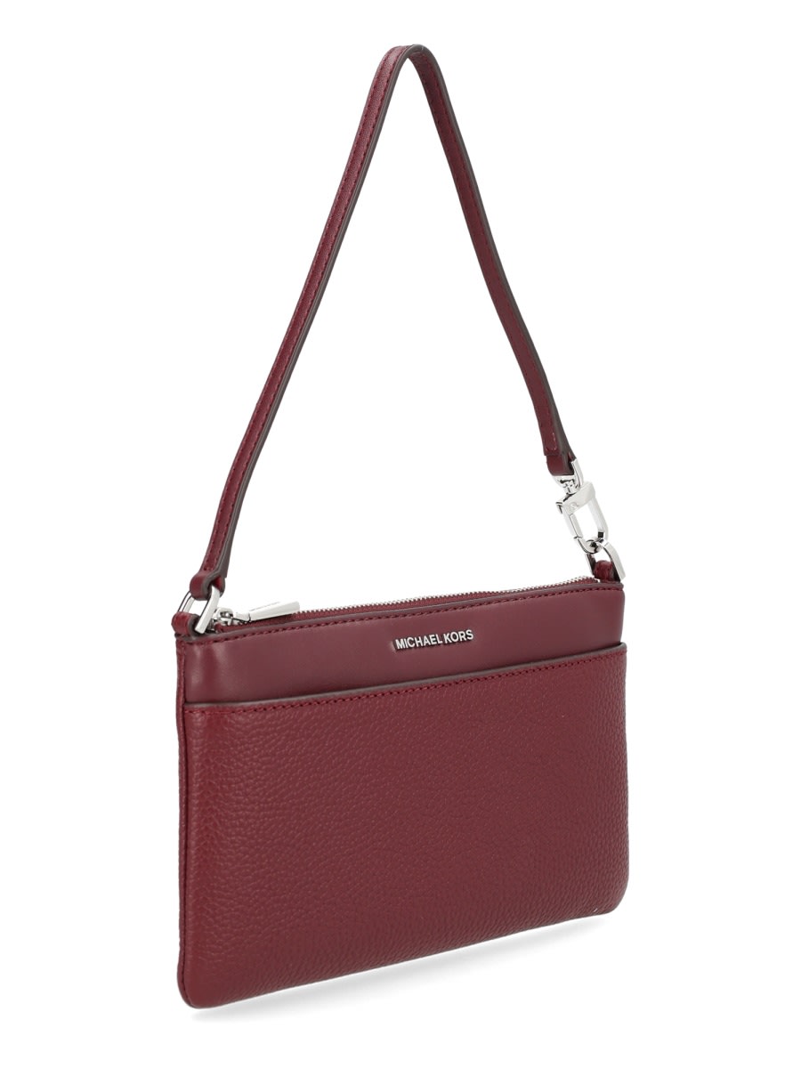 Michael Kors Leather Clutch Bag In Burgundy