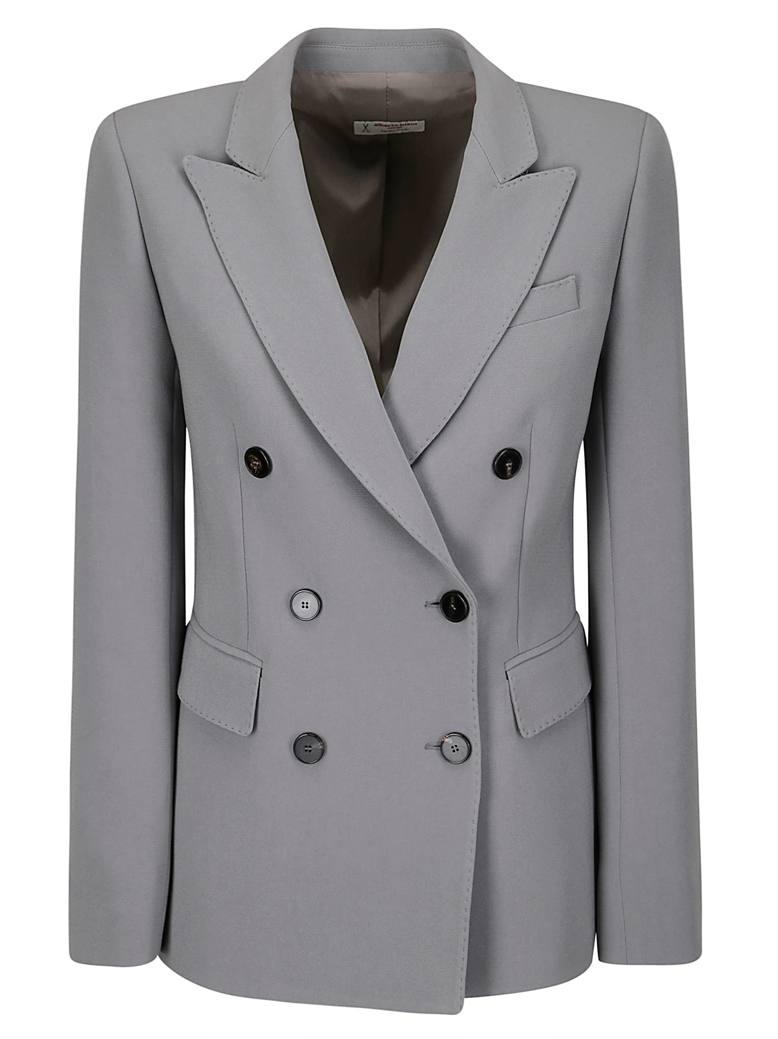 Shop Alberto Biani Double-breasted Jacket In Grey