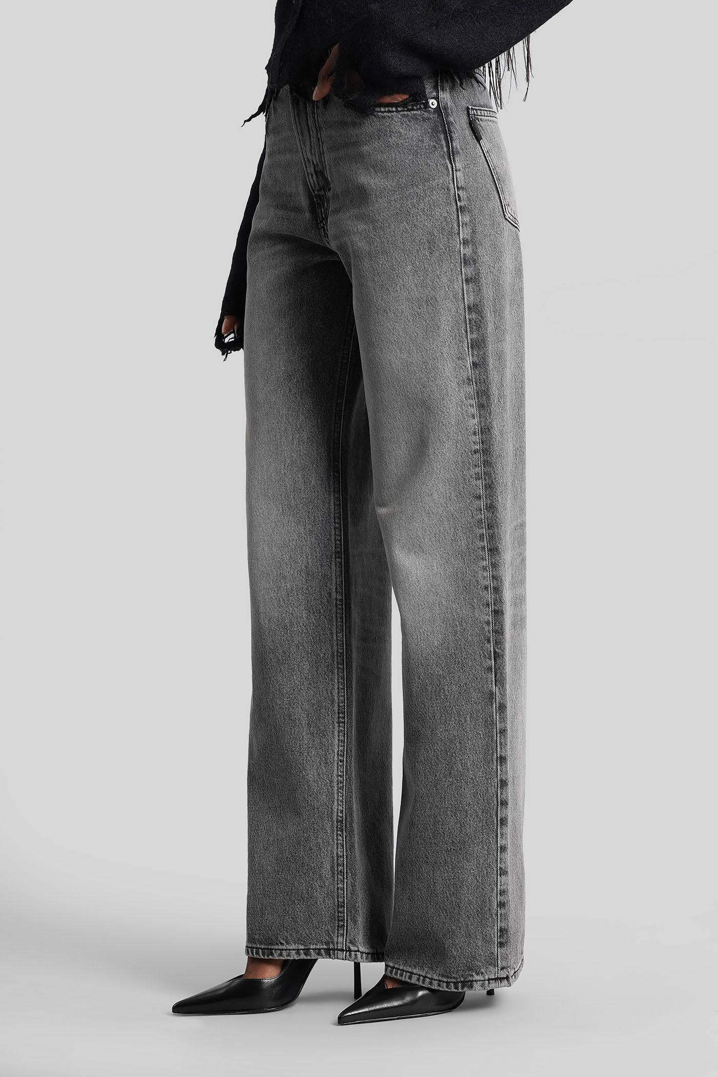 Haikure Korea Jeans In Grey Denim In Gray