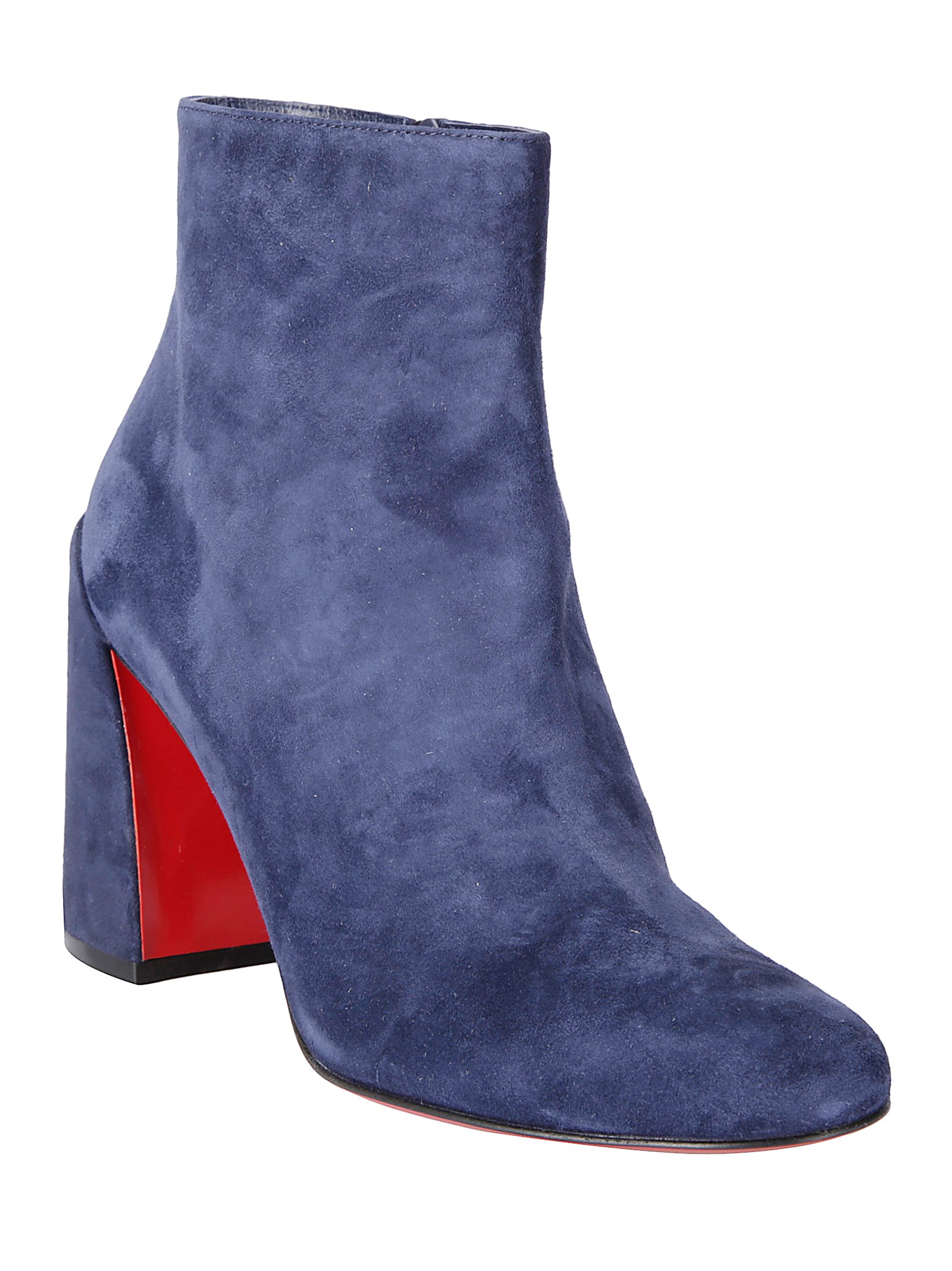 Christian Louboutin Blue Suede Turela 85 Ankle Boots In Blue