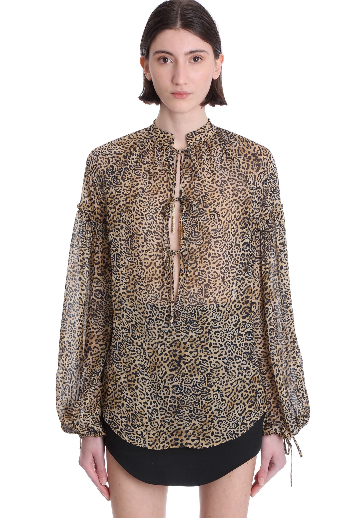 WANDERING BLOUSE IN ANIMALIER VISCOSE,WGS21215672