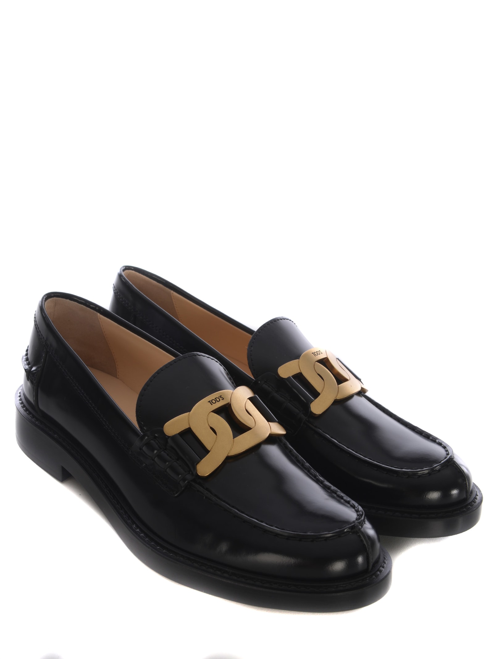 Shop Tod's Mocassin Tods Made Of Leather In Black