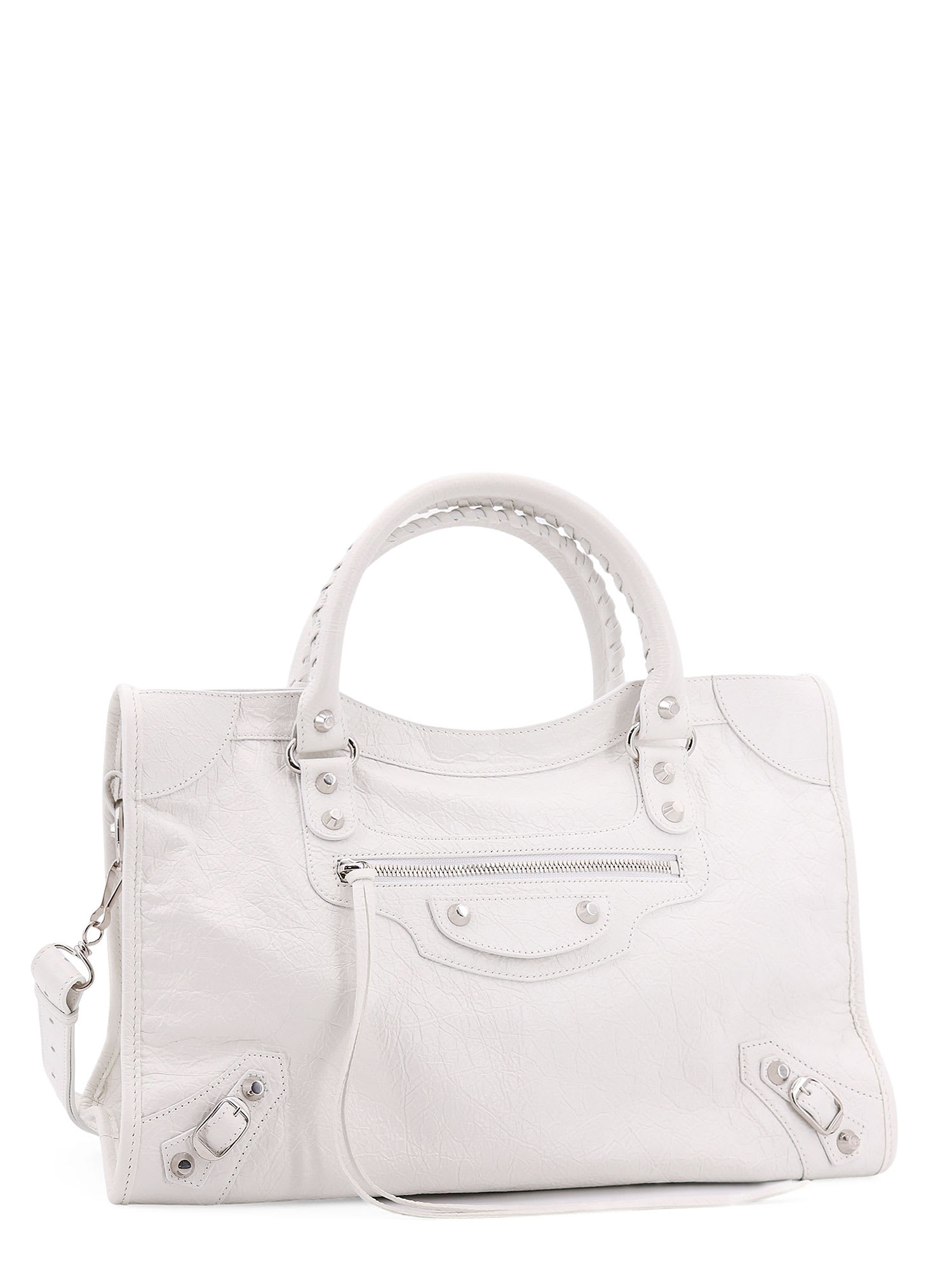Balenciaga White Le City Medium Satchel Bag In White