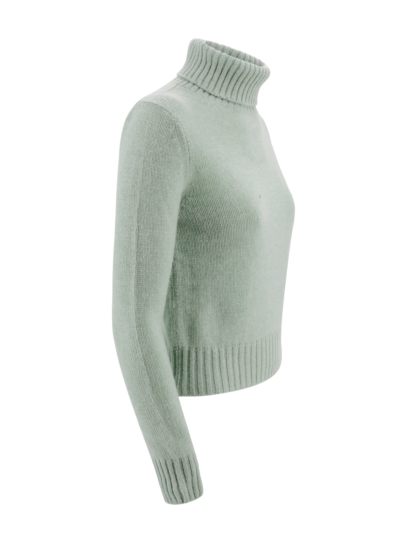 Shop Be You Sweatshirt With Ribbed Turtleneck In Green