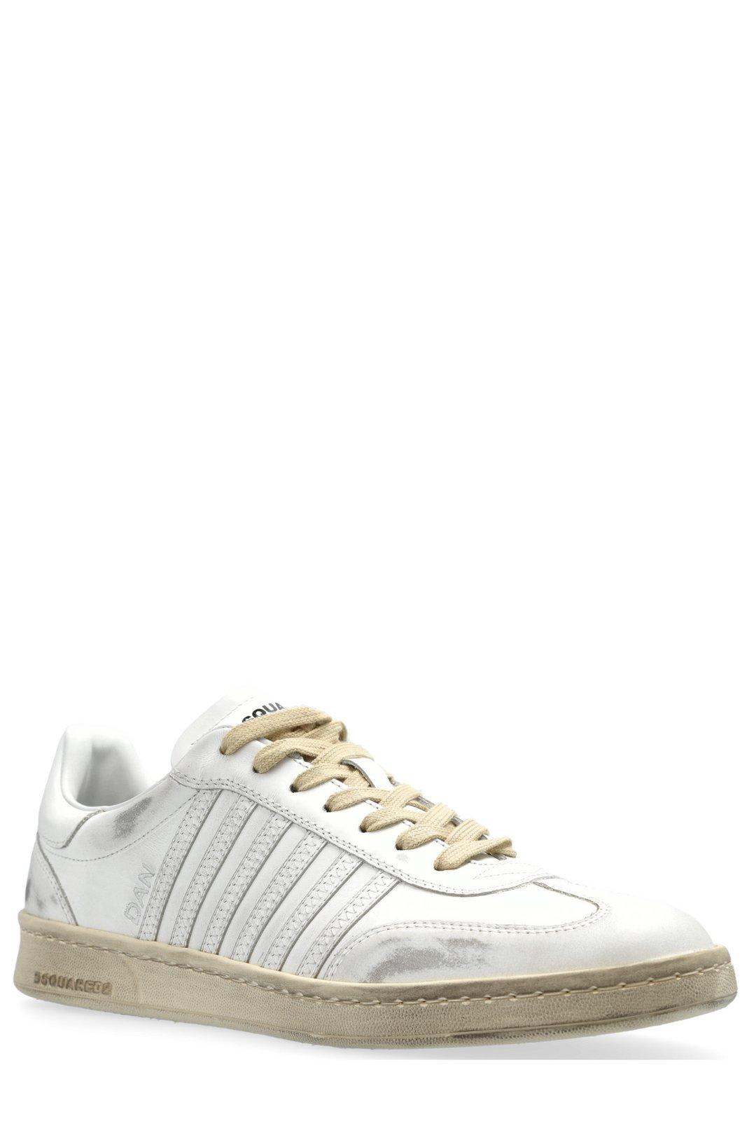Dsquared2 Fighter Low-top Round Toe Sneakers In White
