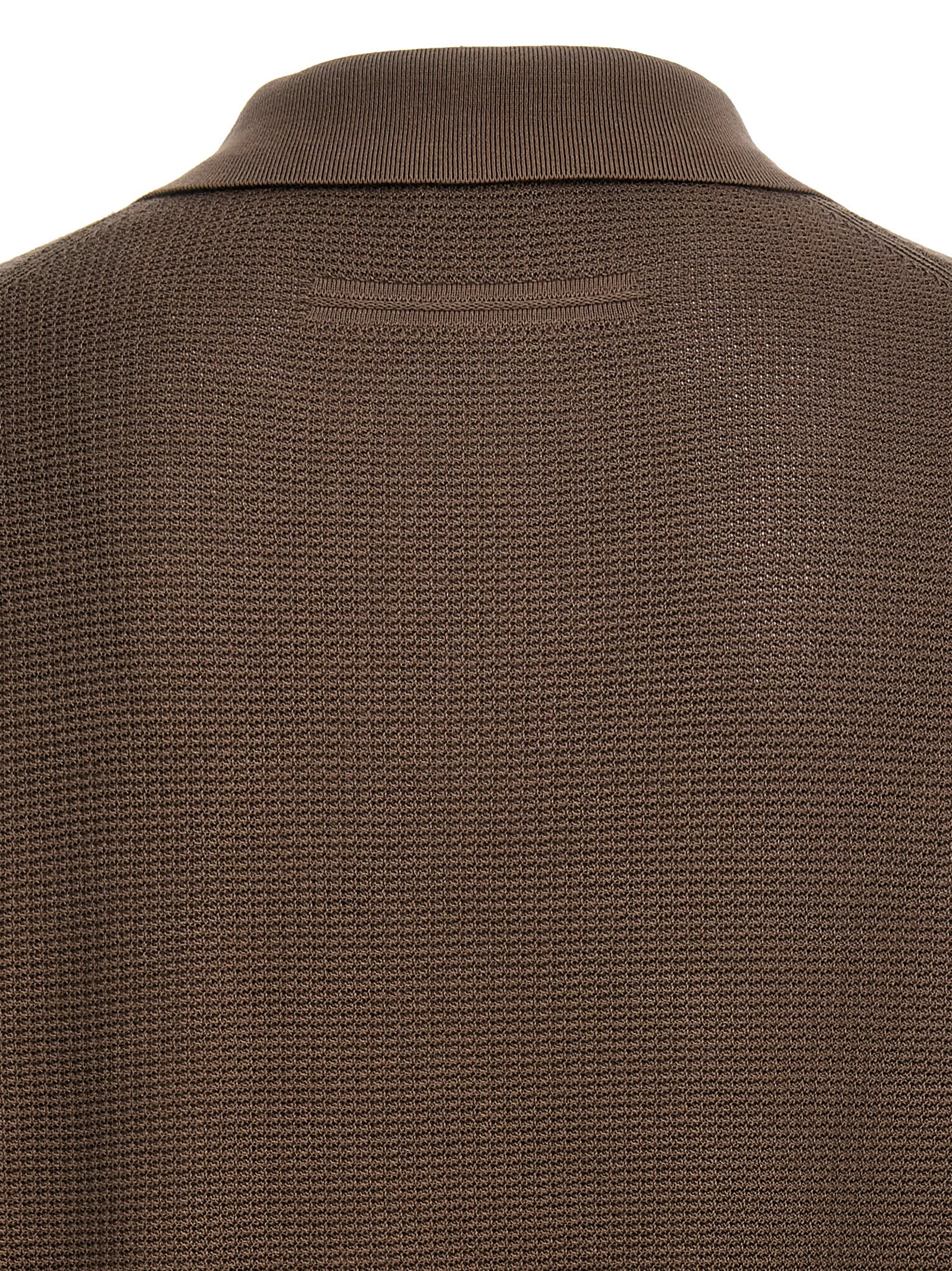 Shop Zegna Knitted Polo Shirt In Green