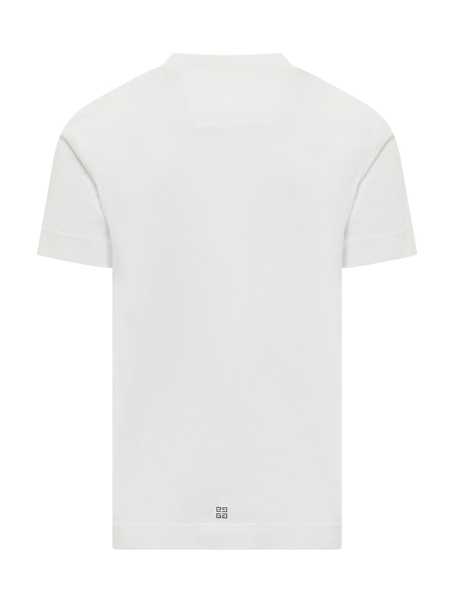 Givenchy White Crewneck T-shirt With Logo Print In Cotton Man In White