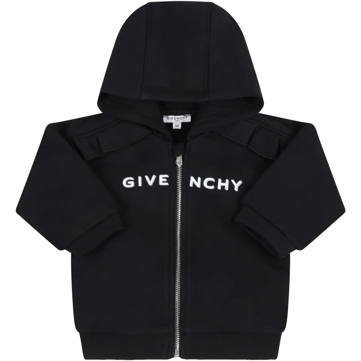 GIVENCHY BLACK SWEATSHIRT FOR BABY GIRL WITH LOGO,H05181 09B