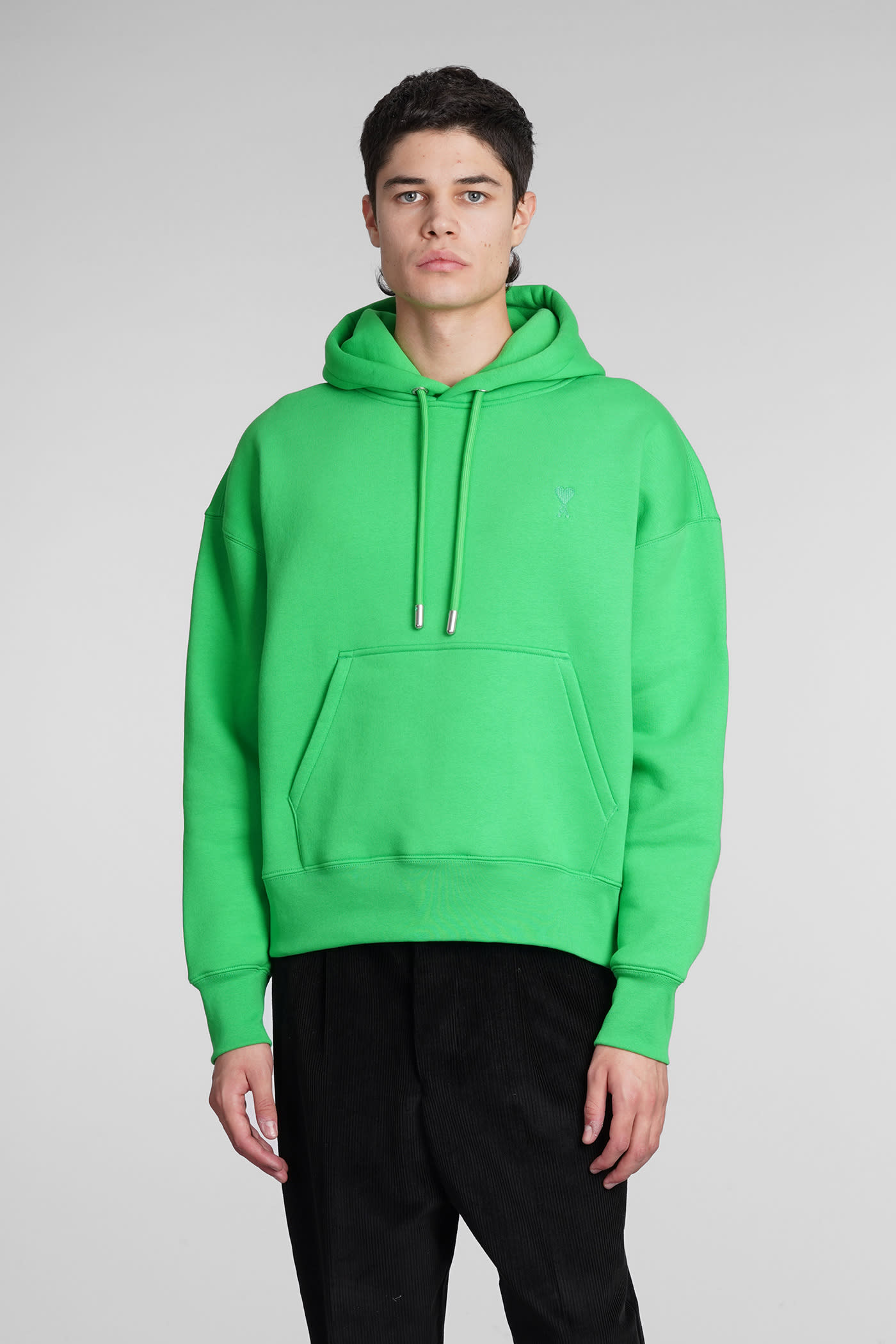 Ami Alexandre Mattiussi Sweatshirt In Green Cotton