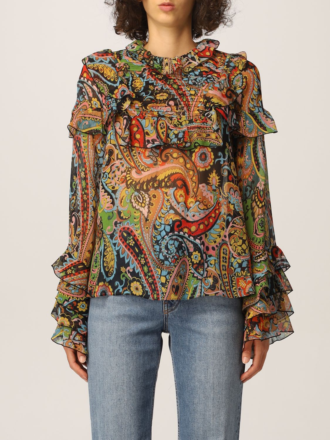 Etro Top Etro Blouse In Silk Crepon With Paisley Pattern