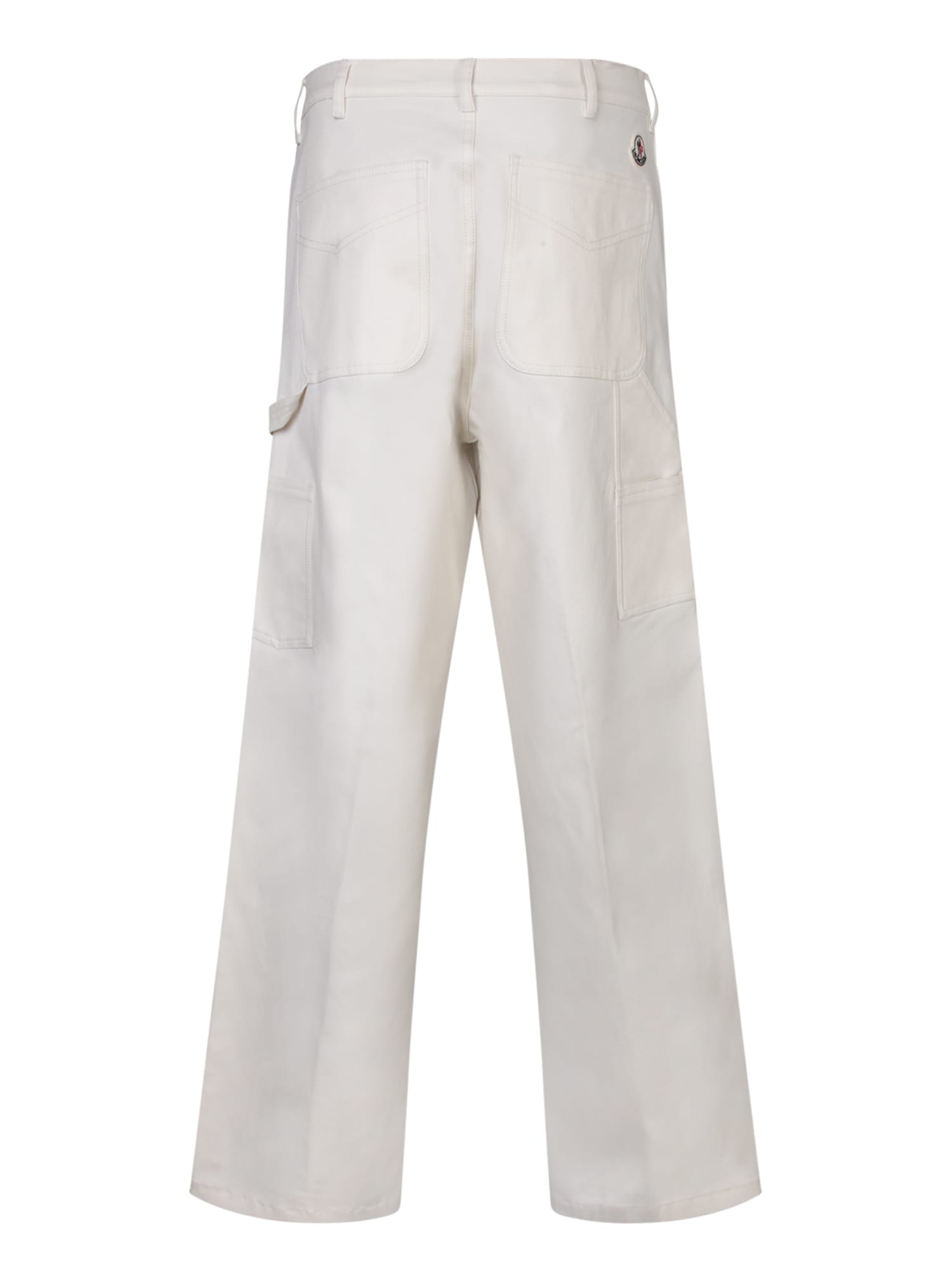 Shop Moncler White Regular Fit Pants