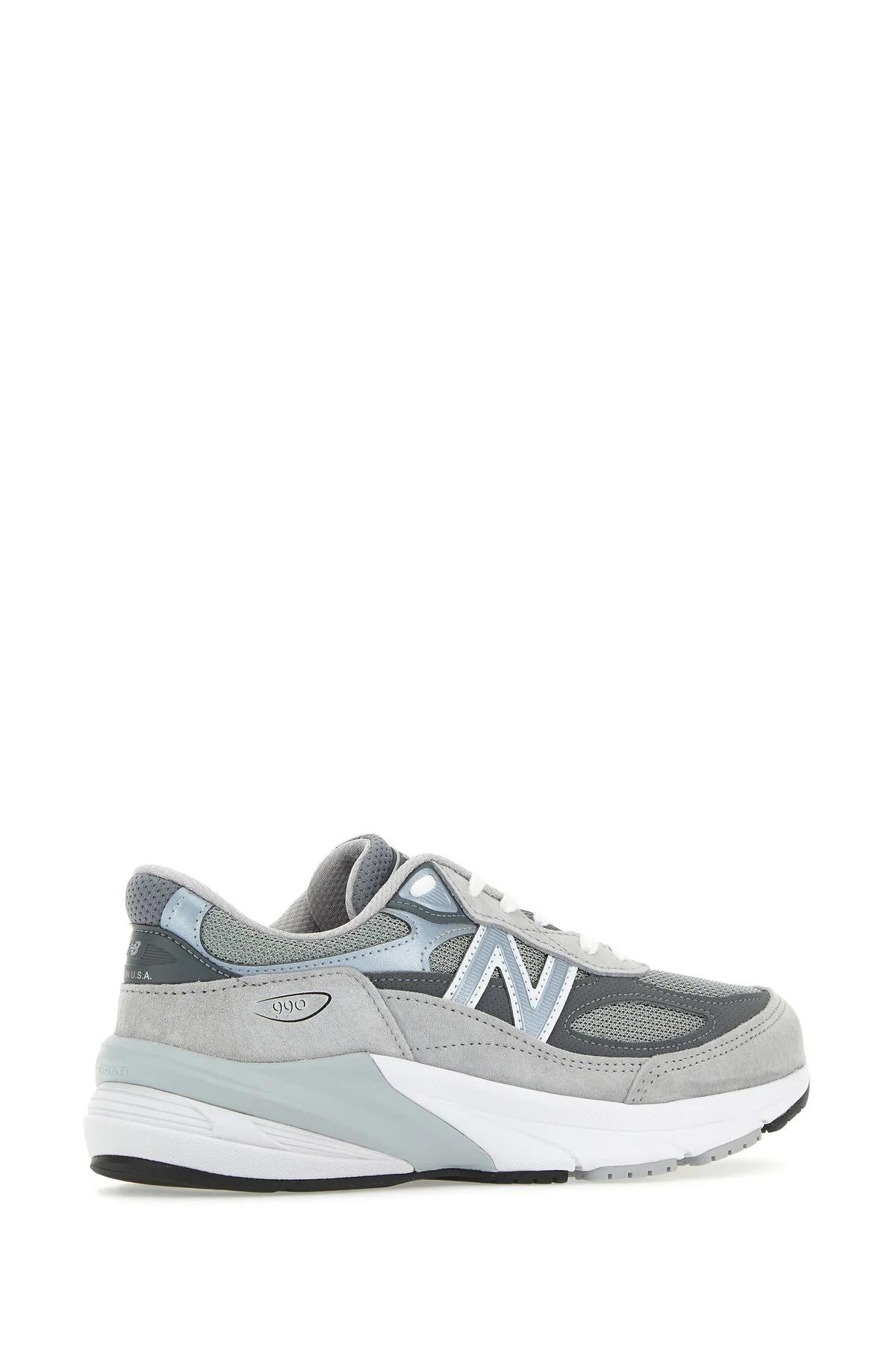 Shop New Balance Multicolor 990v6 Mesh And Suede Sneakers In Grey