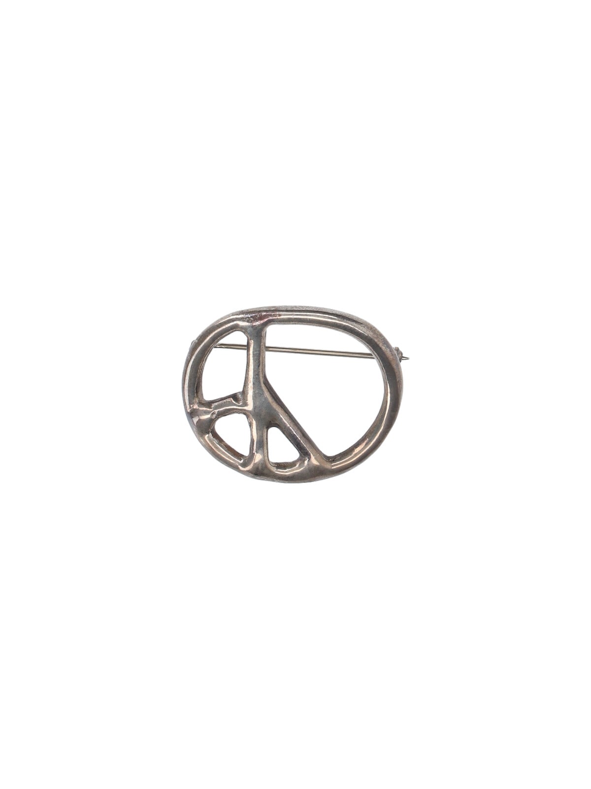 Needles Metallic Peace Symbol Brooch And Pin In Metallic