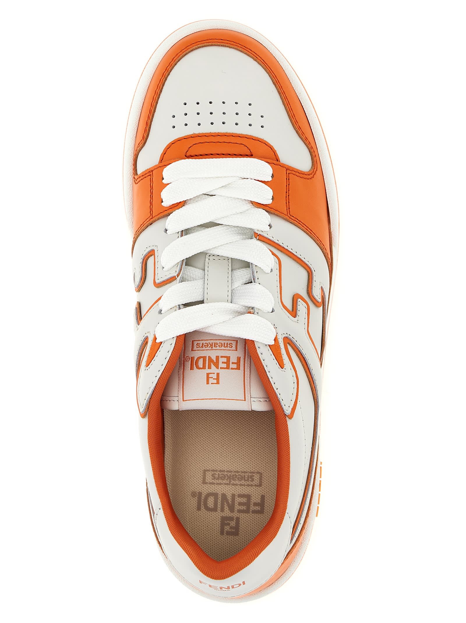 Shop Fendi Match Sneakers In White