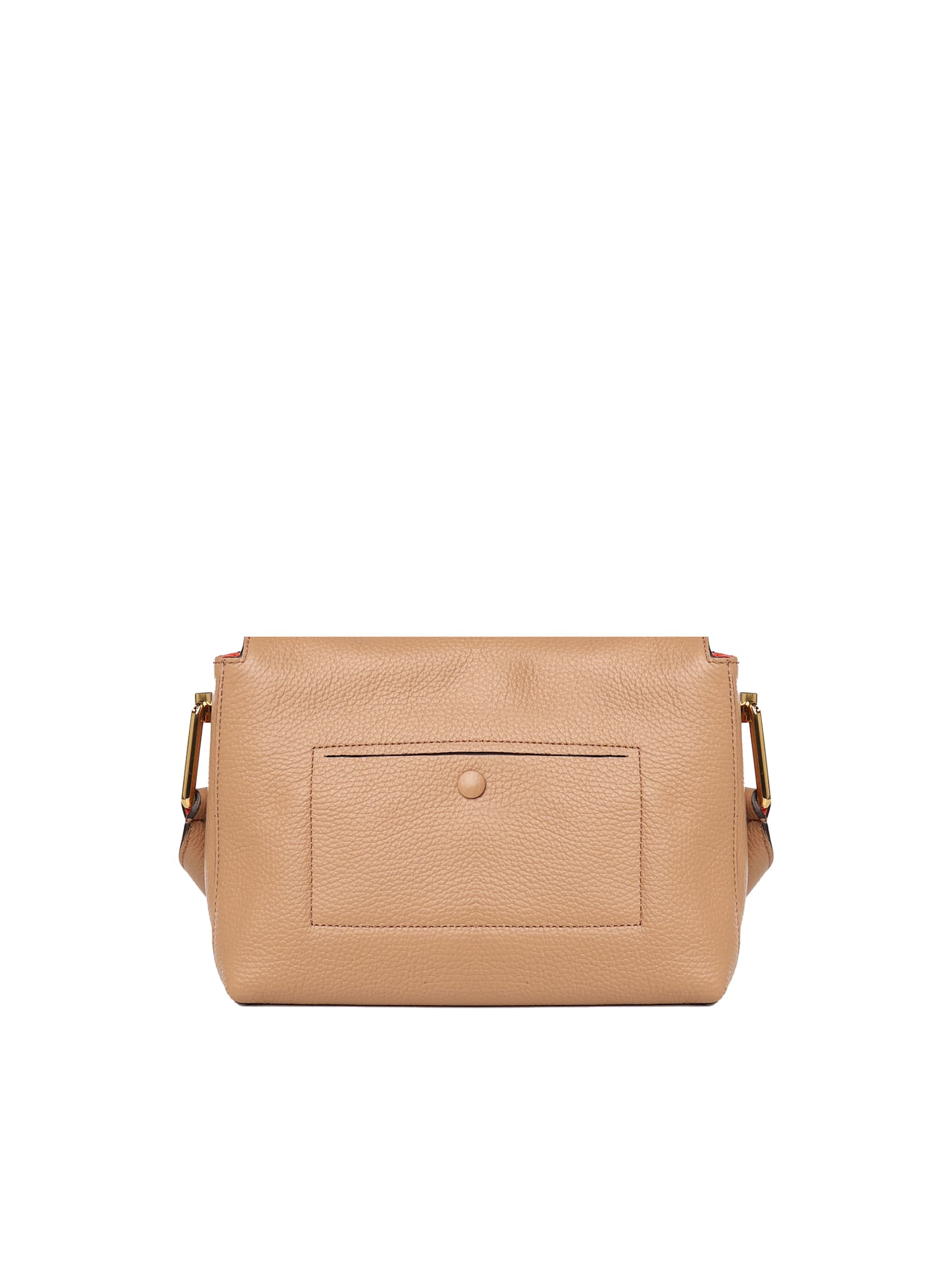 Shop Coccinelle Leather Shoulder Bag In Beige
