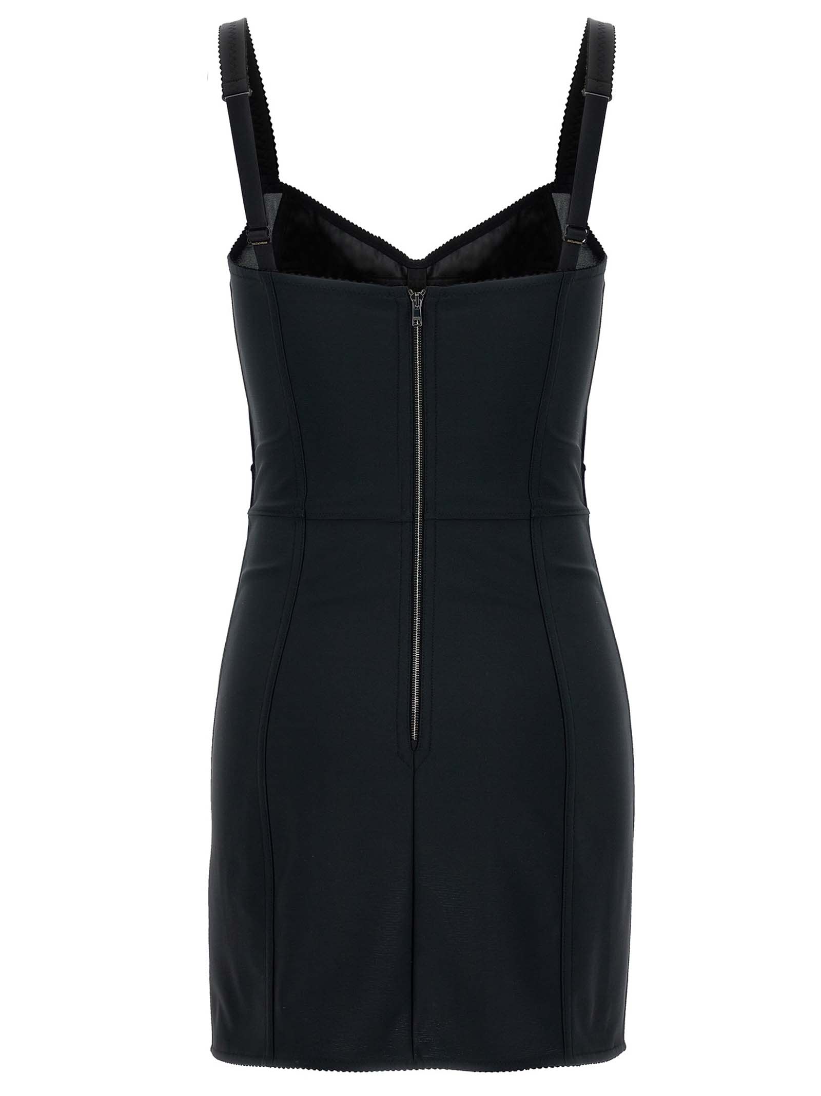 Shop Dolce & Gabbana Mini Dress In Black