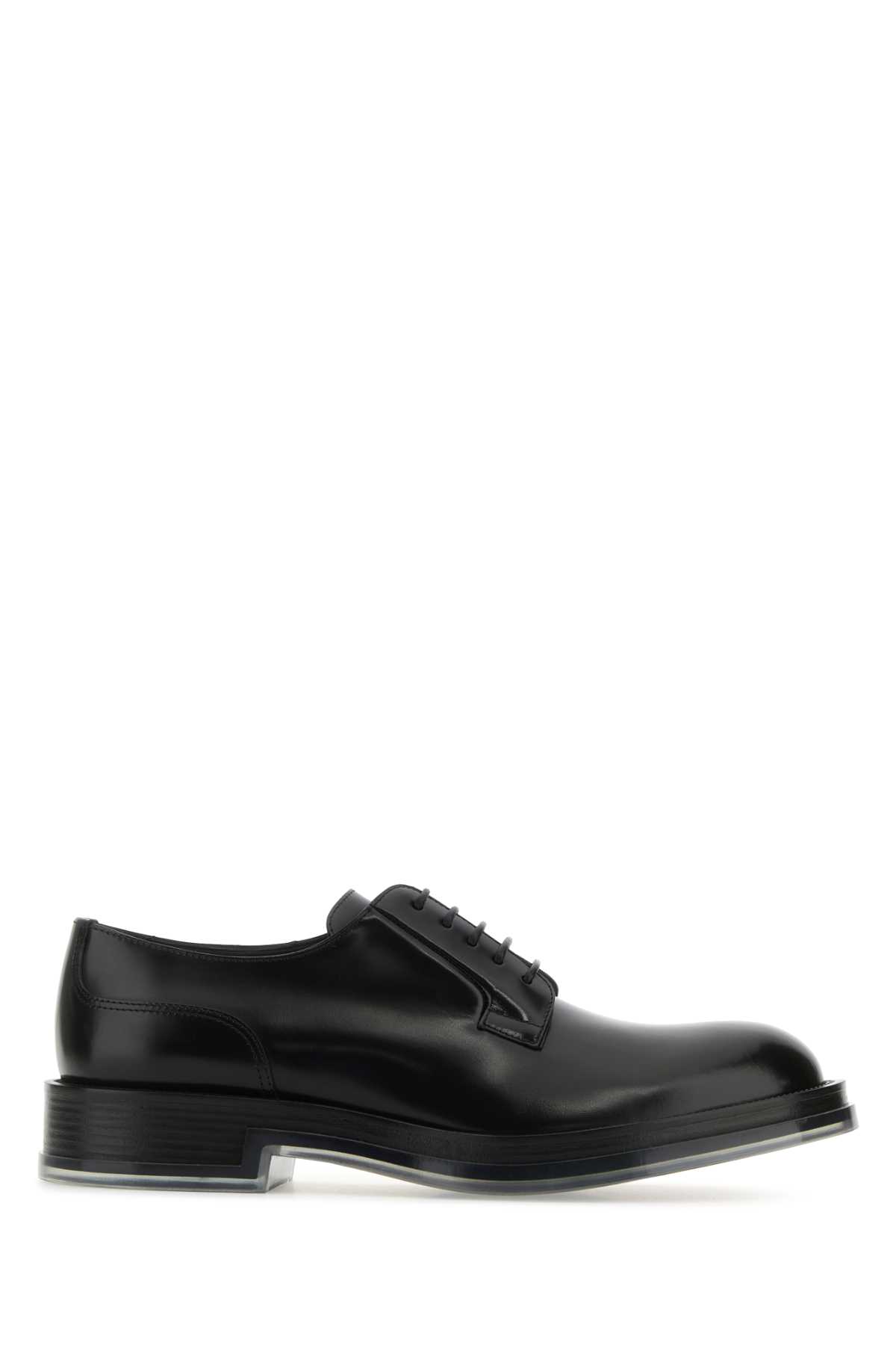 Black Leather Float Lace-up Shoes