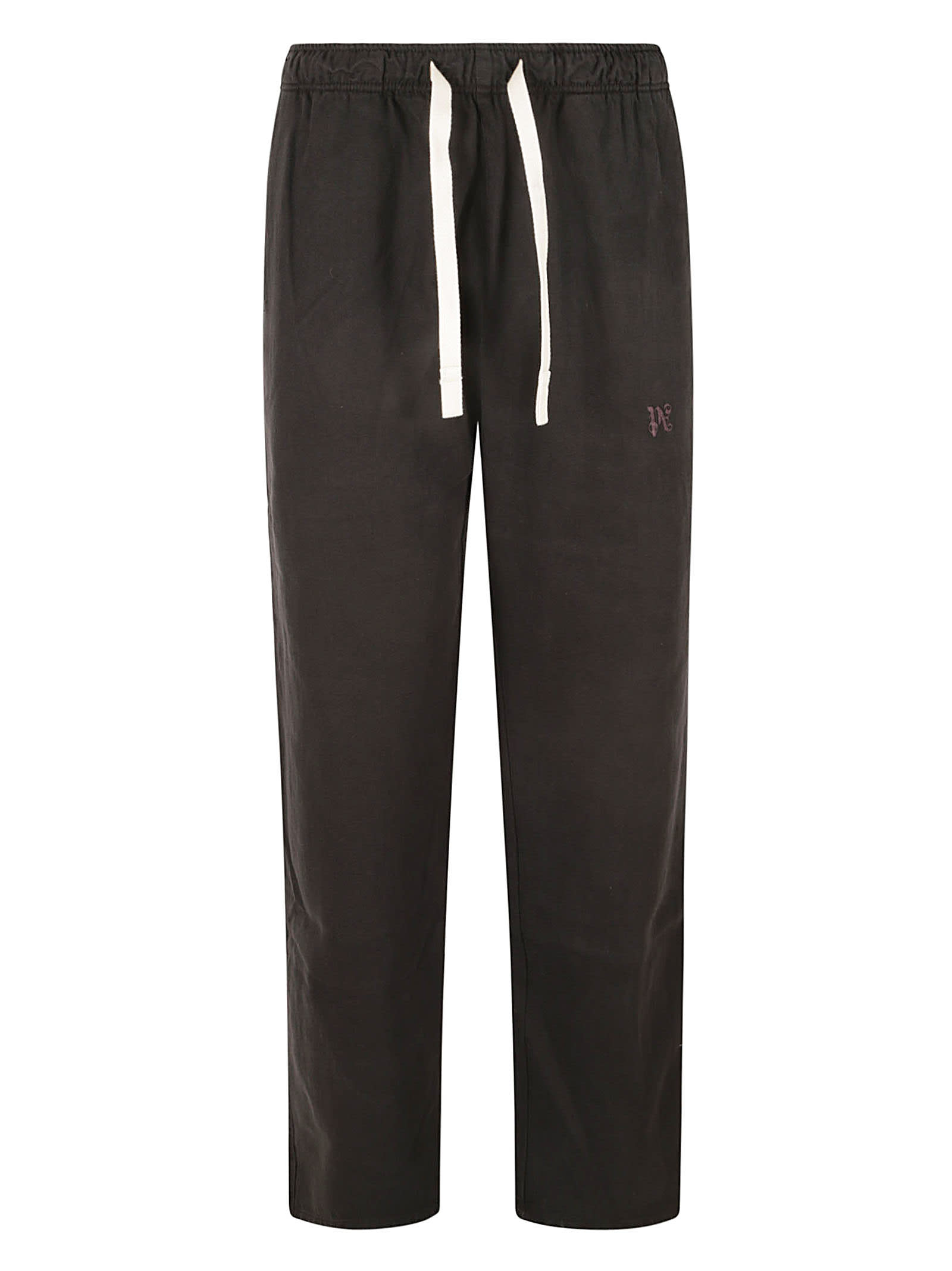Palm Angels Monogram Travel Track Trousers In Black/off White