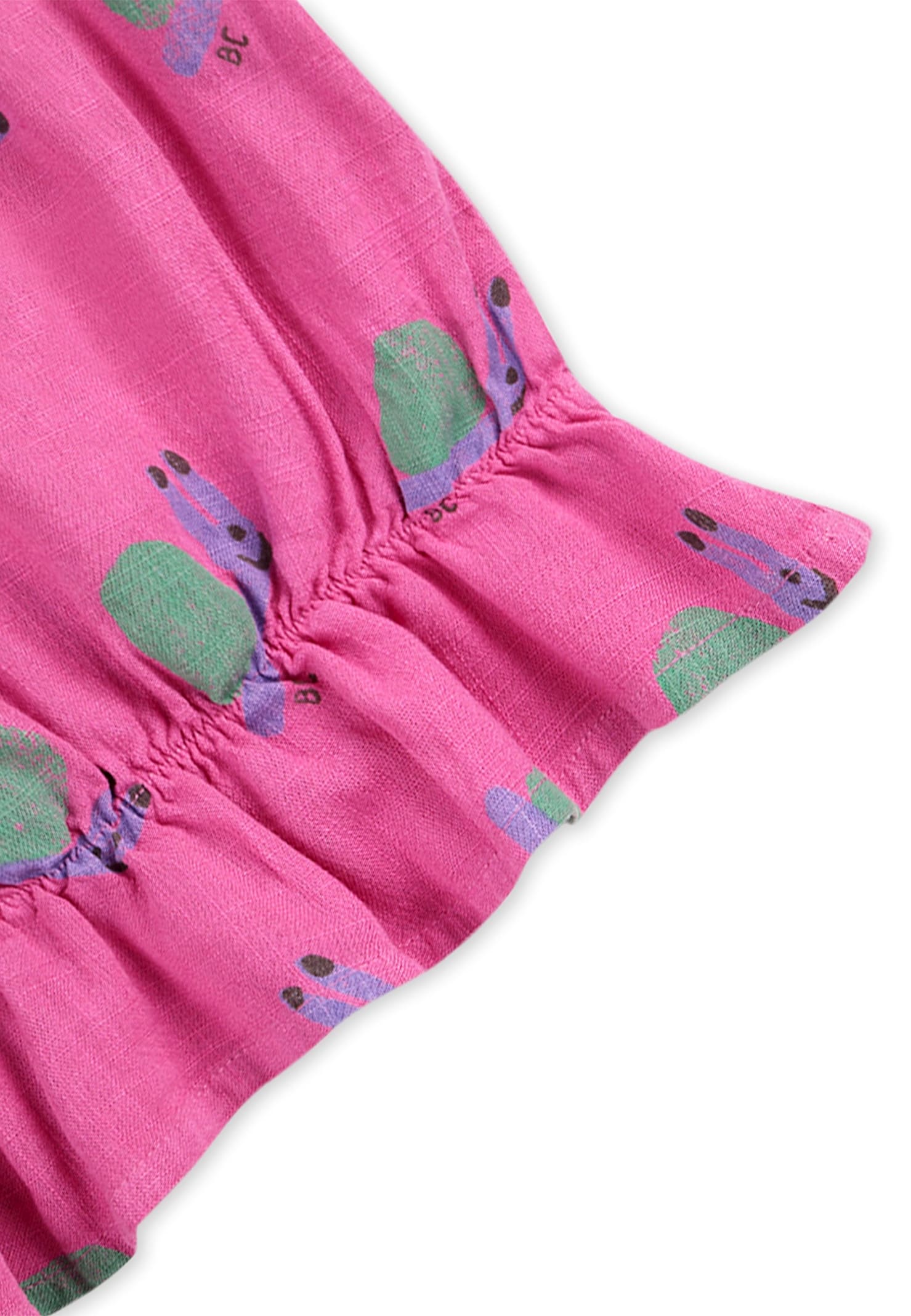 Shop Bobo Choses Fuchsia Crop T-shirt For Girl With Snail Print