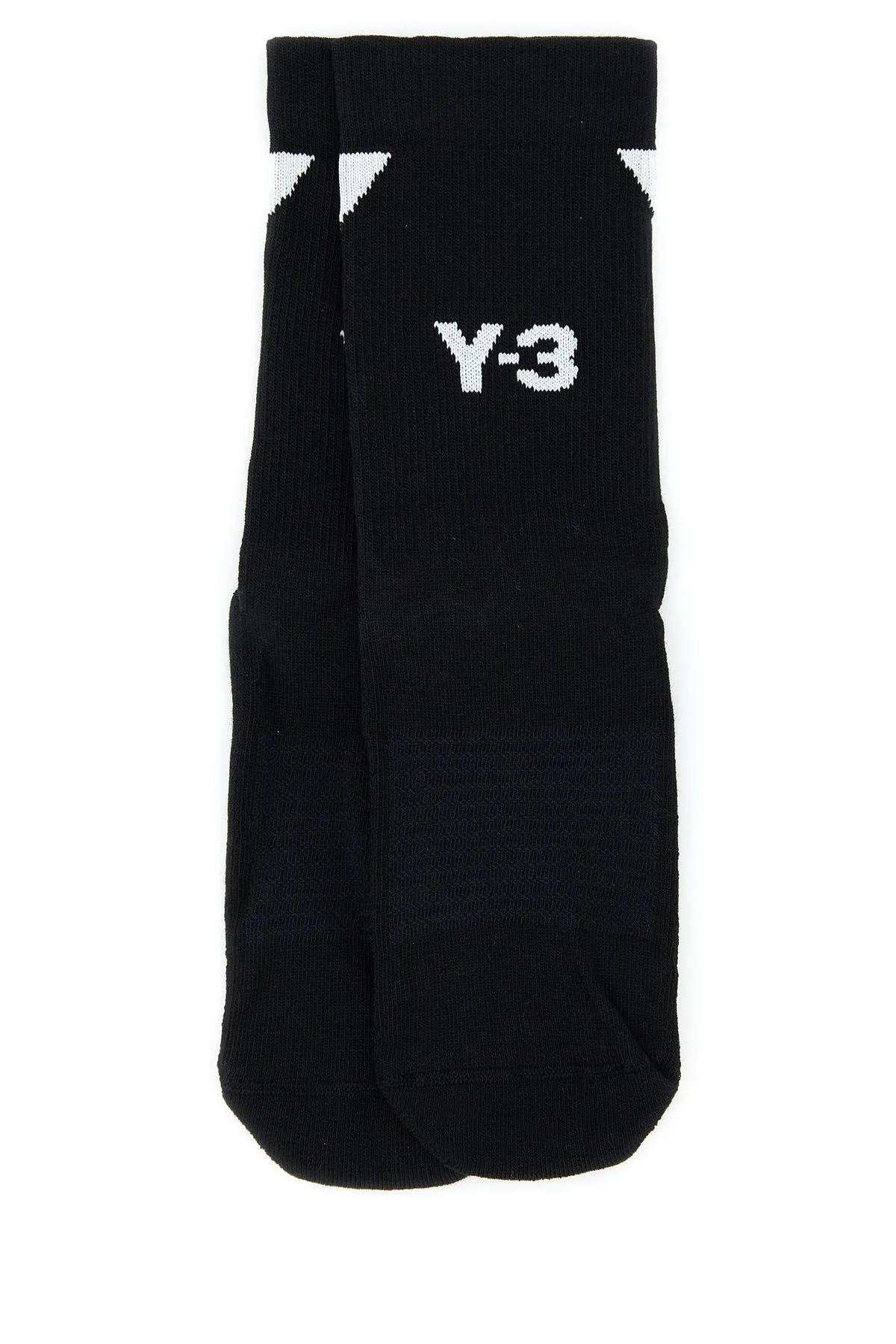 Black Stretch Cotton Blend Socks